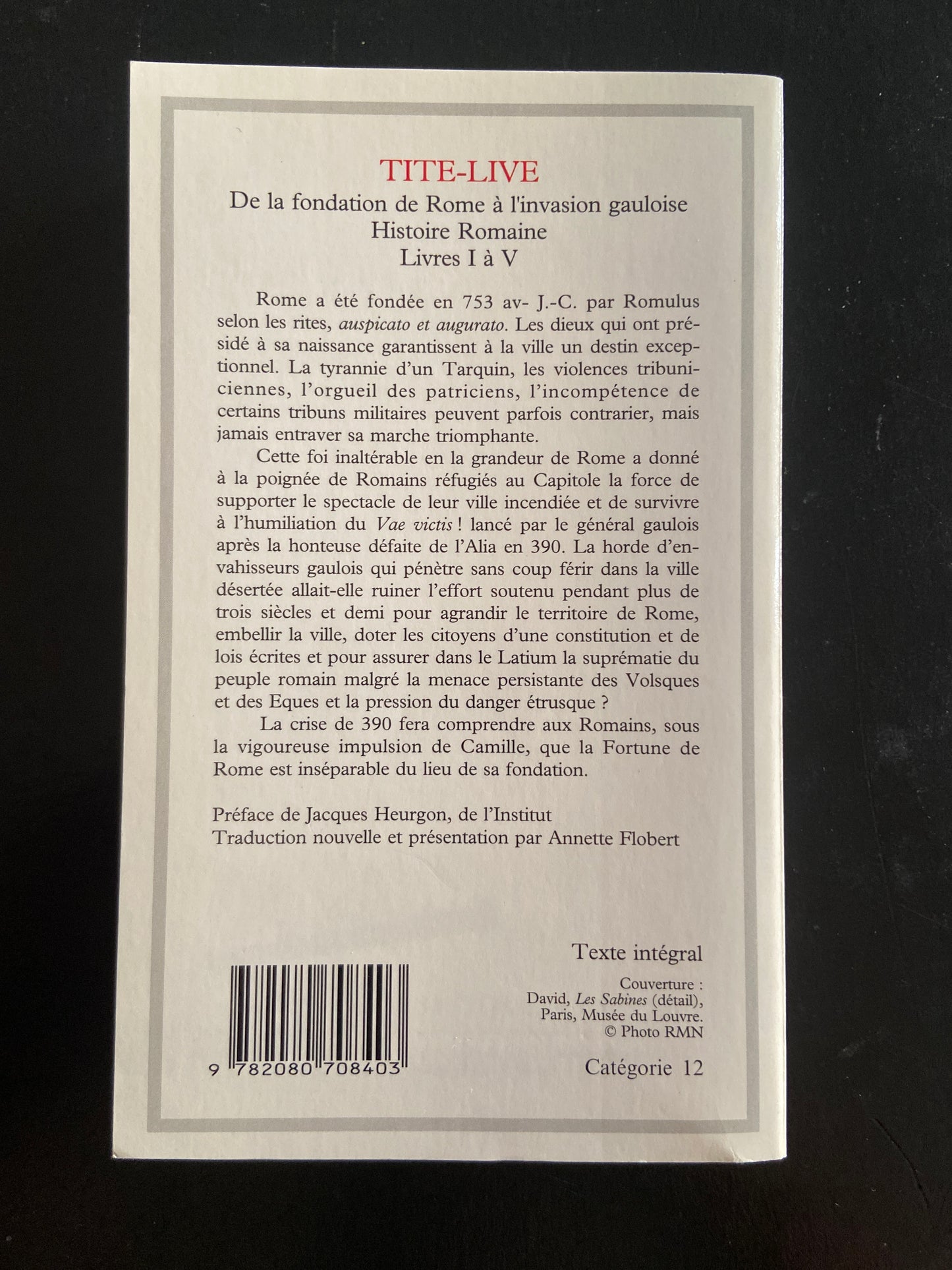 DE LA FONDATION DE ROME À L'INVASION GAULOISE - HISTOIRE ROMAINE LIVRE I À V