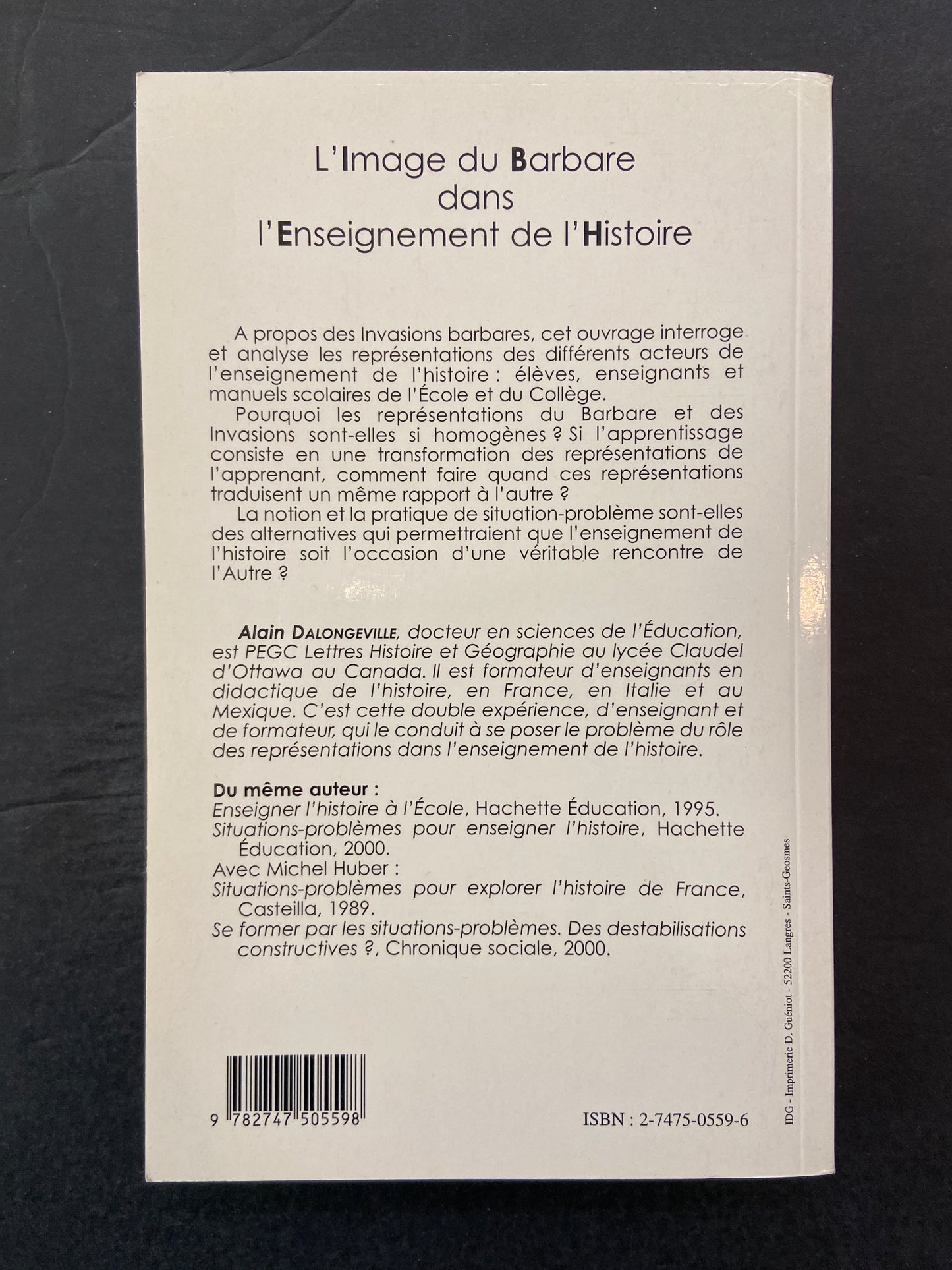 L' IMAGE DU BARBARE DANS L'ENSEIGNEMENT DE L'HISTOIRE.