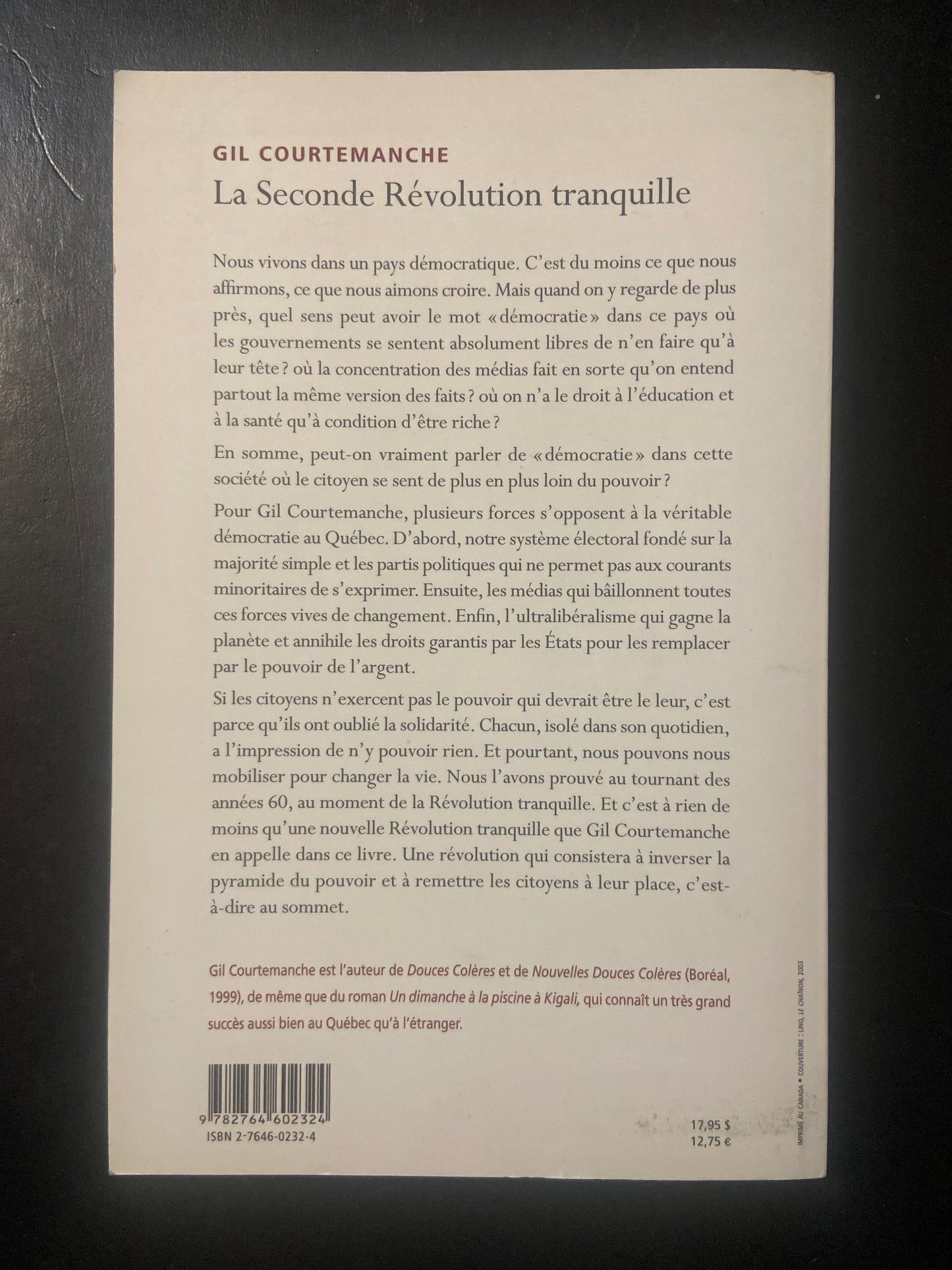 LA SECONDE RÉVOLUTION TRANQUILLE