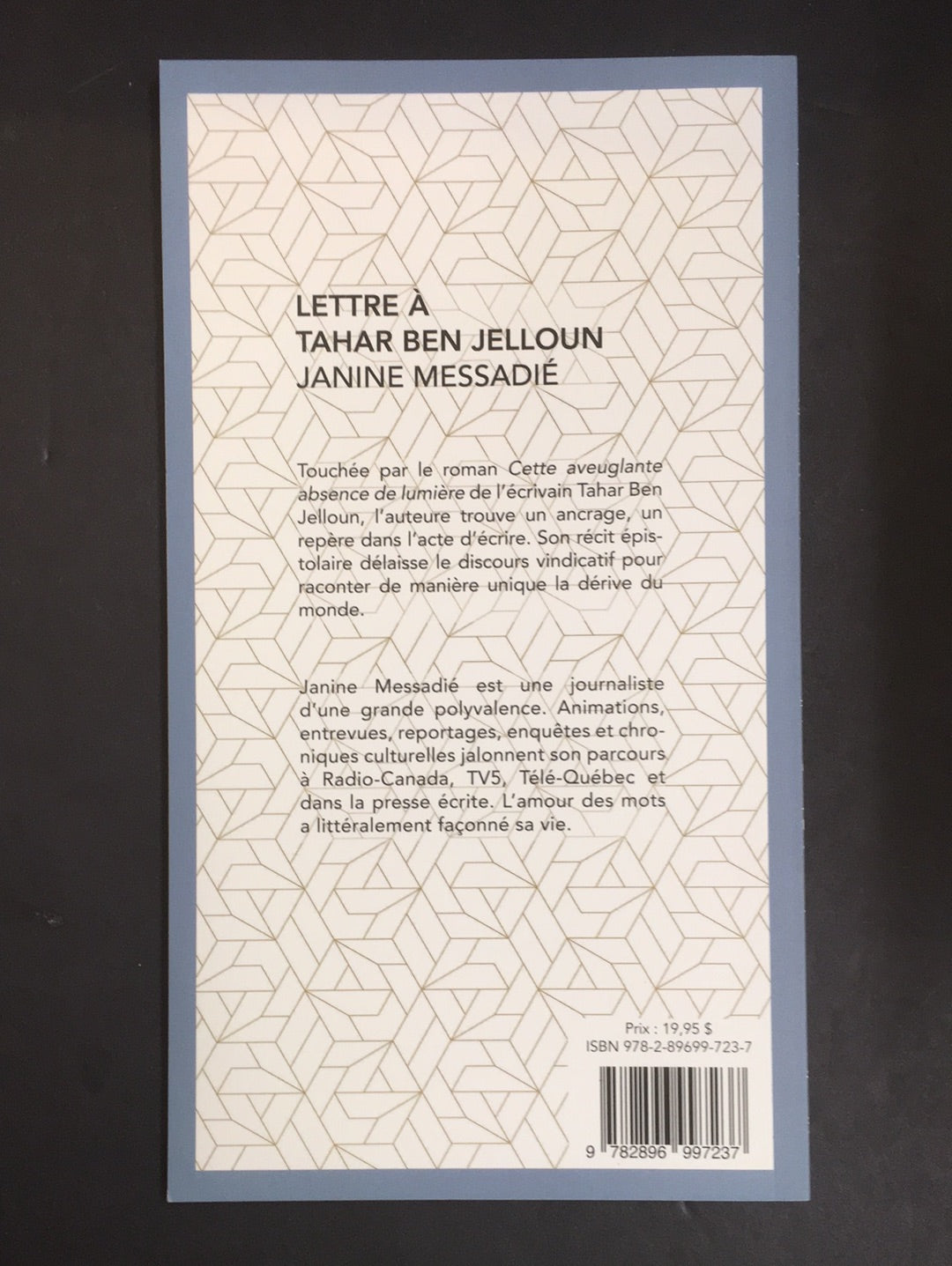 LETTRE À TAHAR BEN JELLOUN