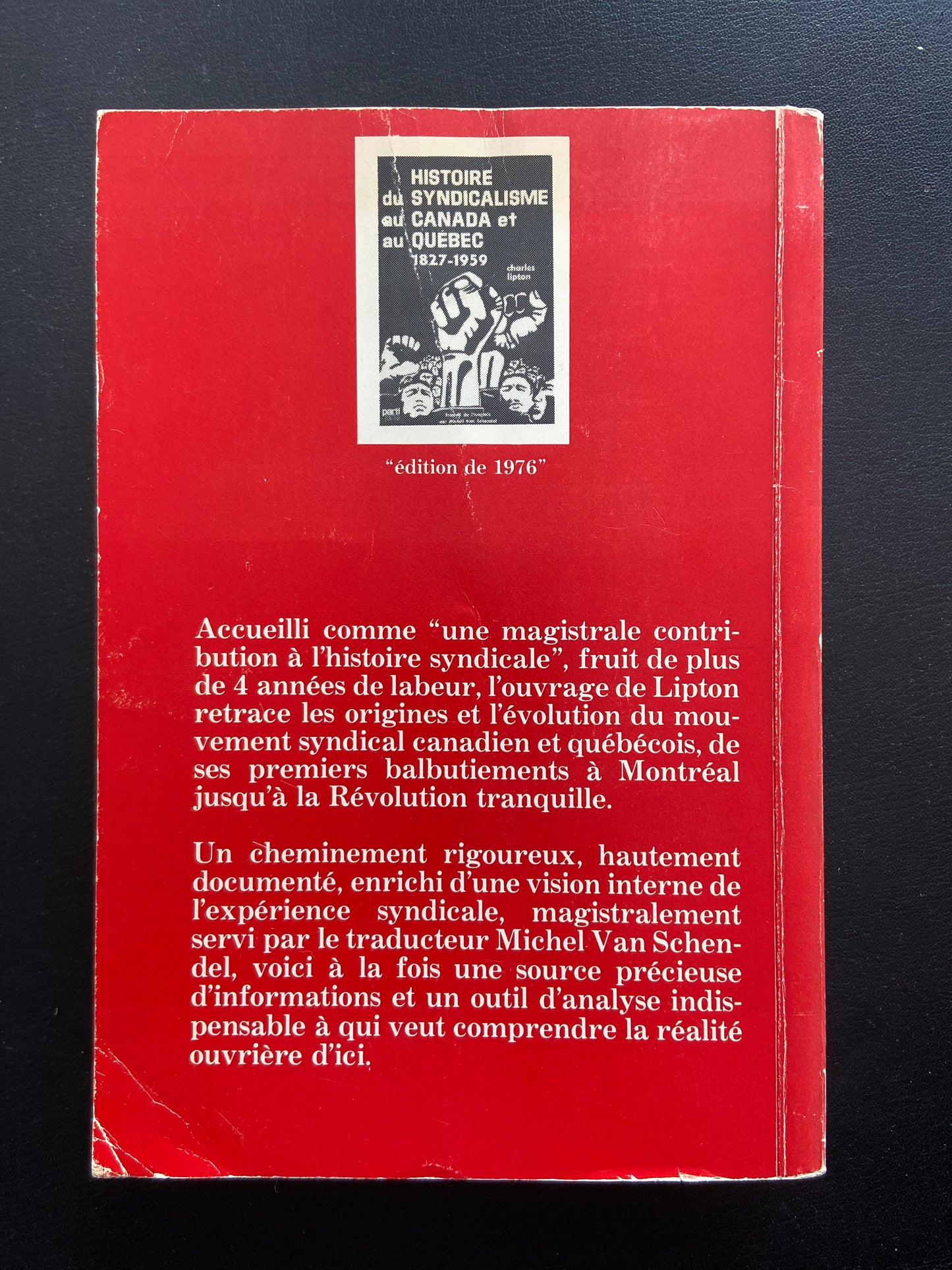 HISTOIRE DU SYNDICALISME AU CANADA ET AU QUÉBEC 1827-1959