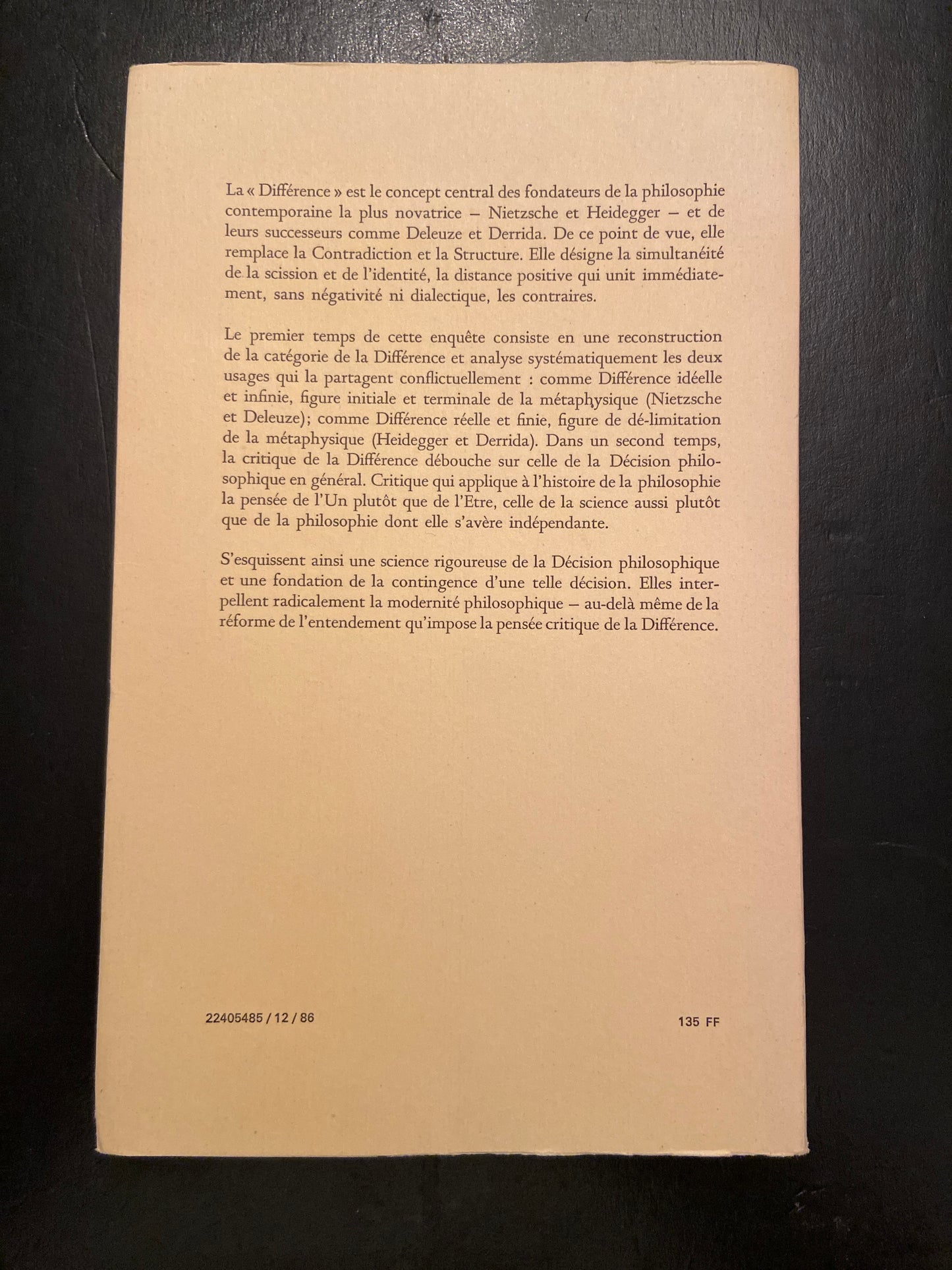 LES PHILOSOPHIES DE LA DIFFÉRENCE
