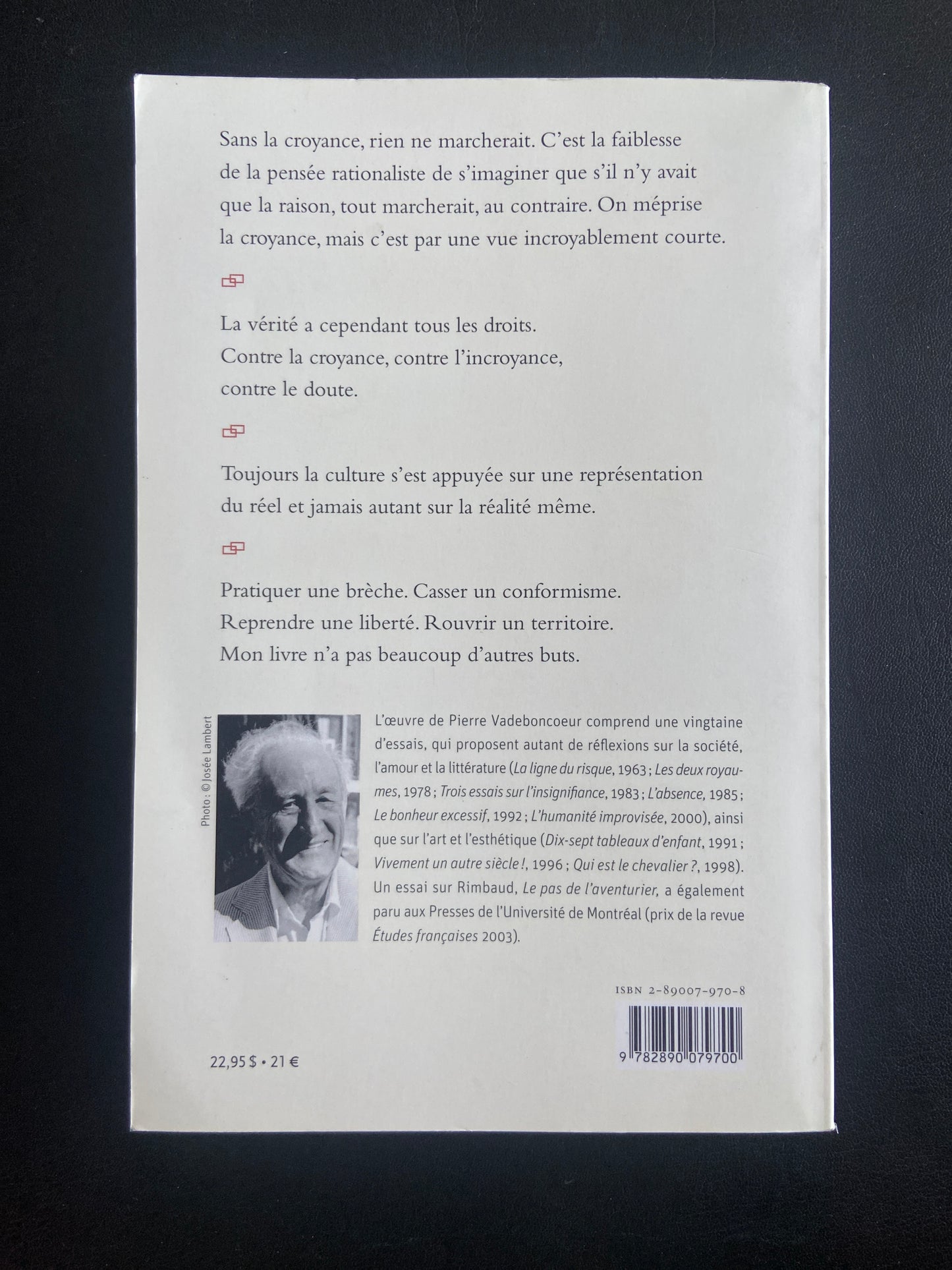 ESSAIS SUR LA CROYANCE ET L'INCROYANCE