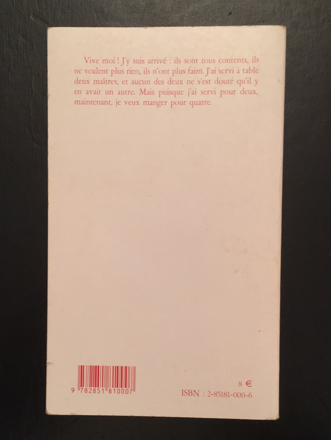 ARLEQUIN VALET DE DEUX MAÎTRES