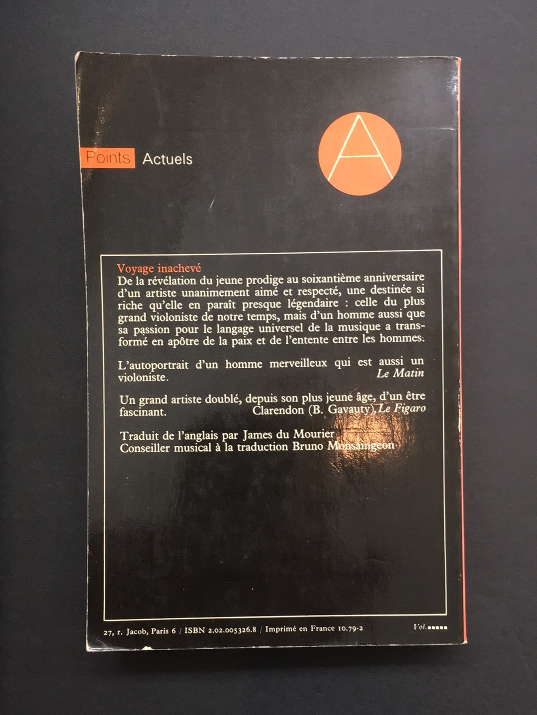 VOYAGE INACHEVÉ - AUTOBIOGRAPHIE
