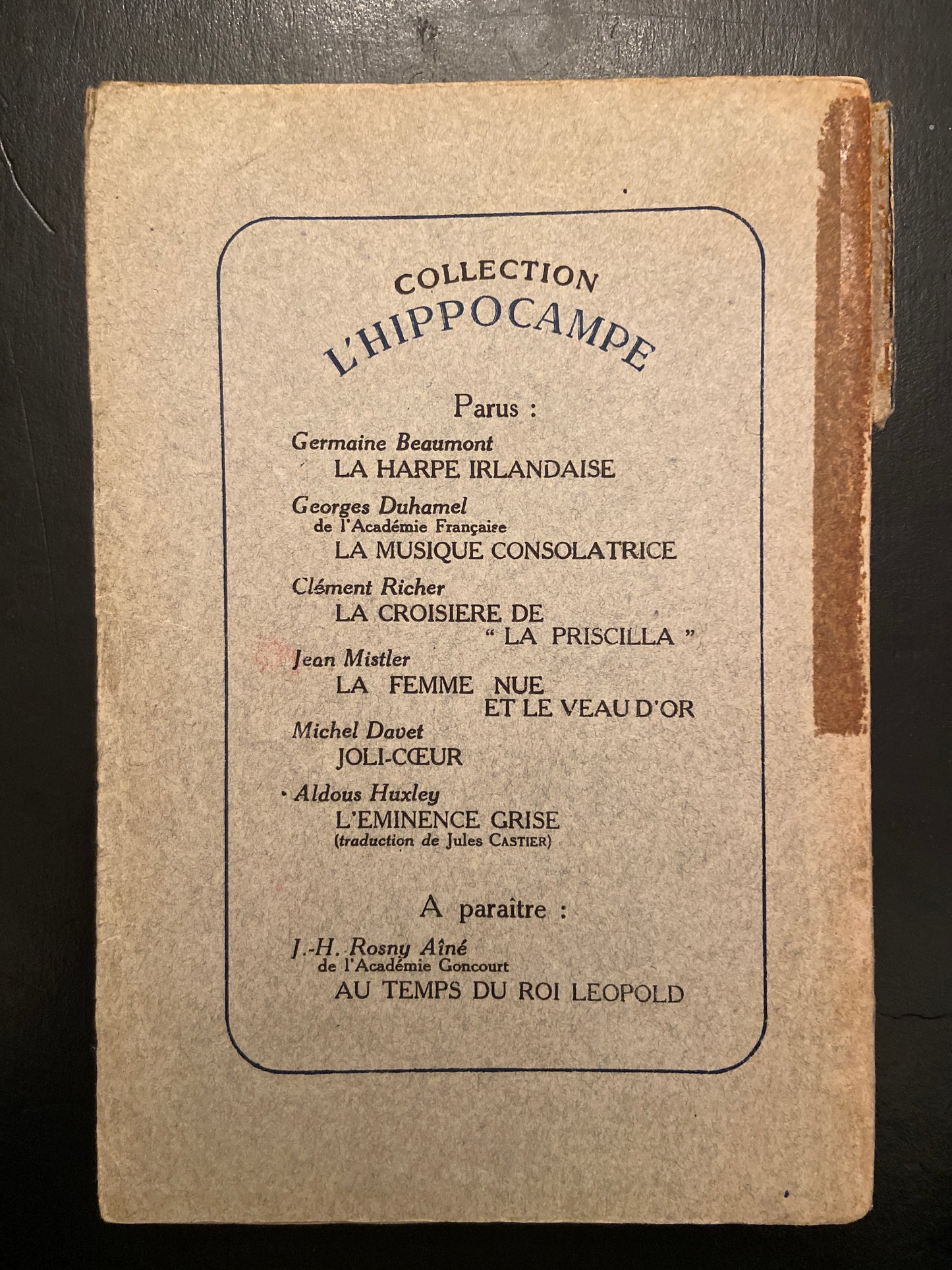 L'ÉMINENCE GRISE - ÉTUDES DE RELIGION ET DE POLITIQUE
