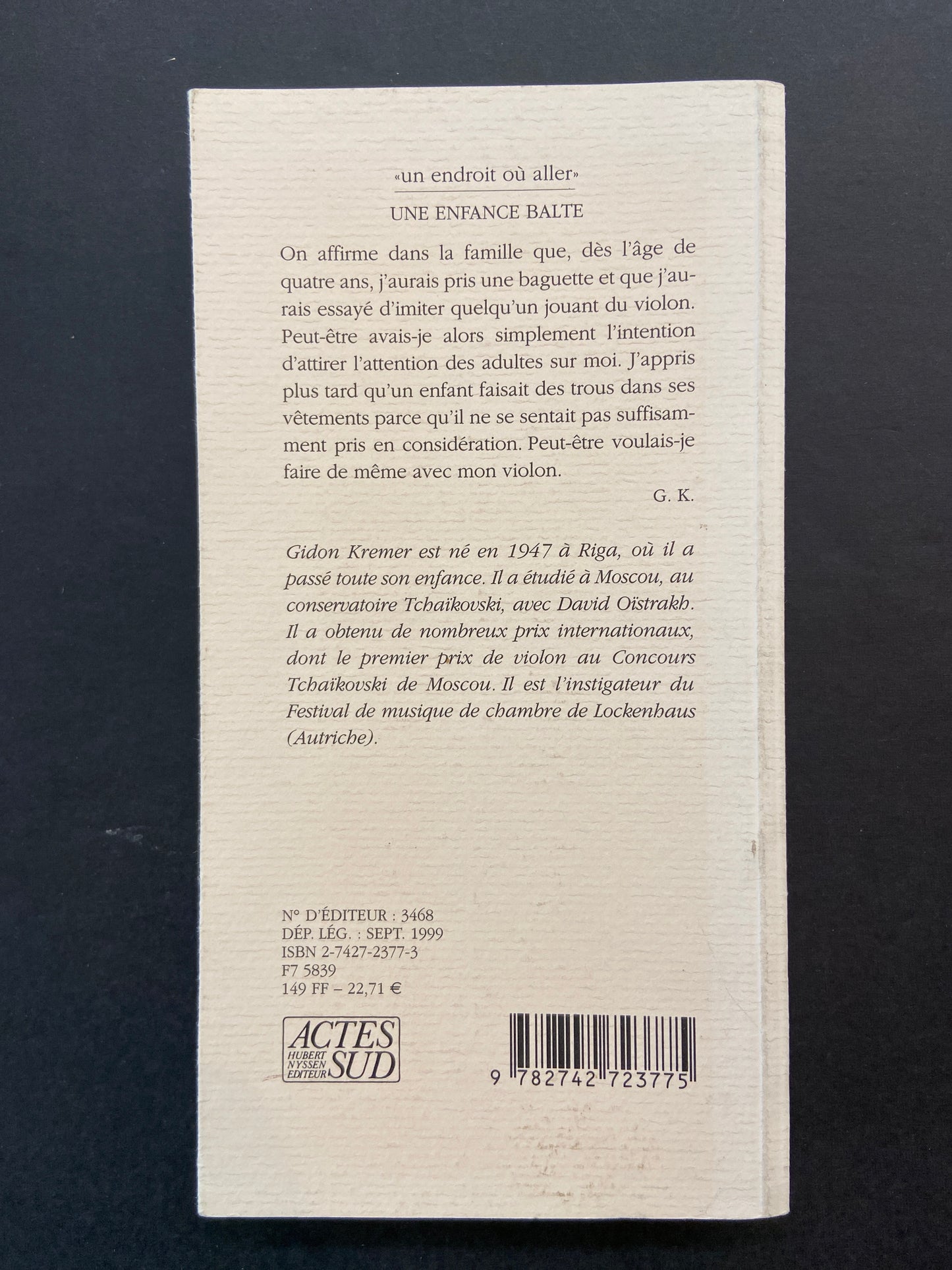 UNE ENFANCE BALTE