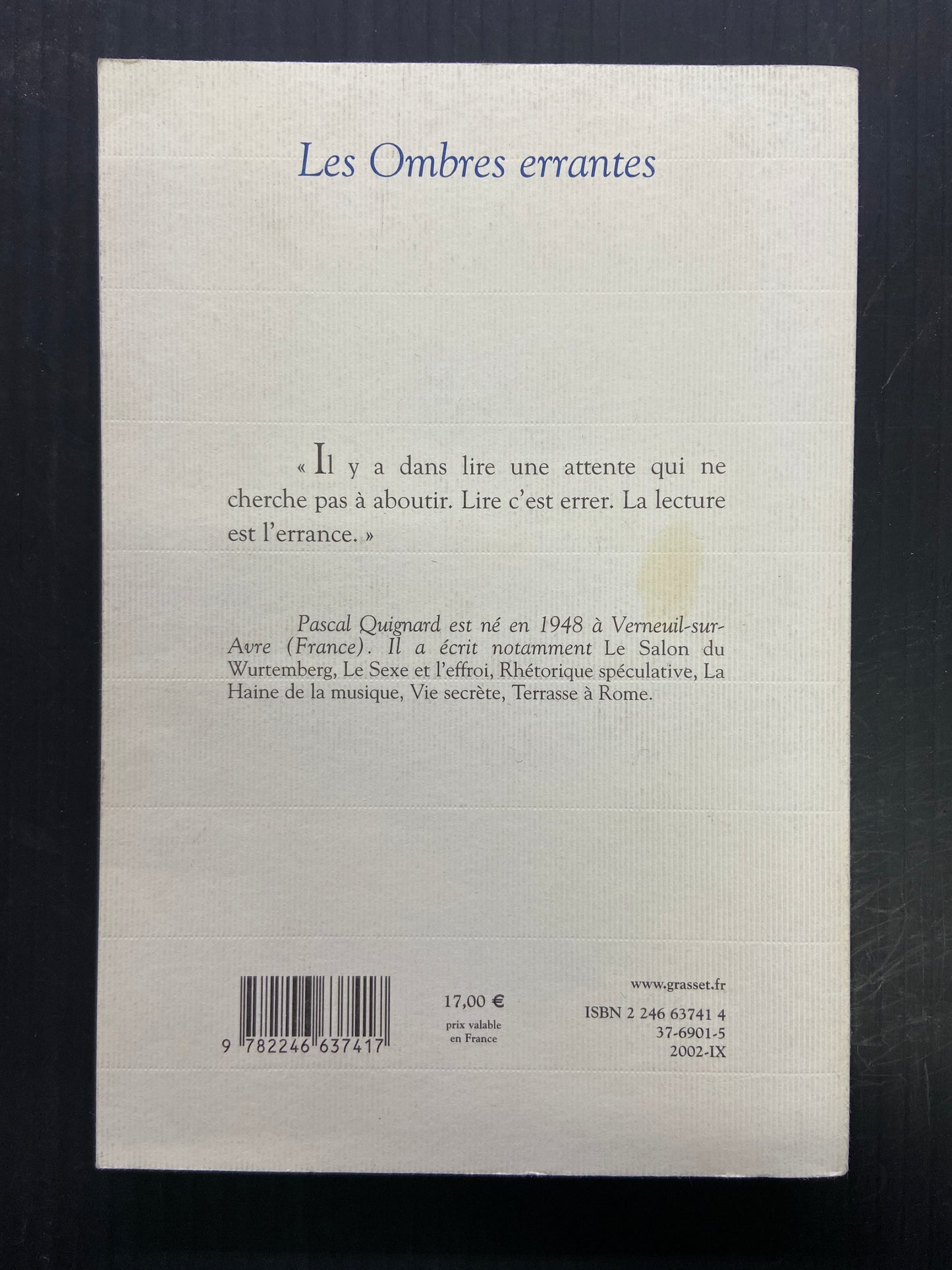 LES OMBRES ERRANTES