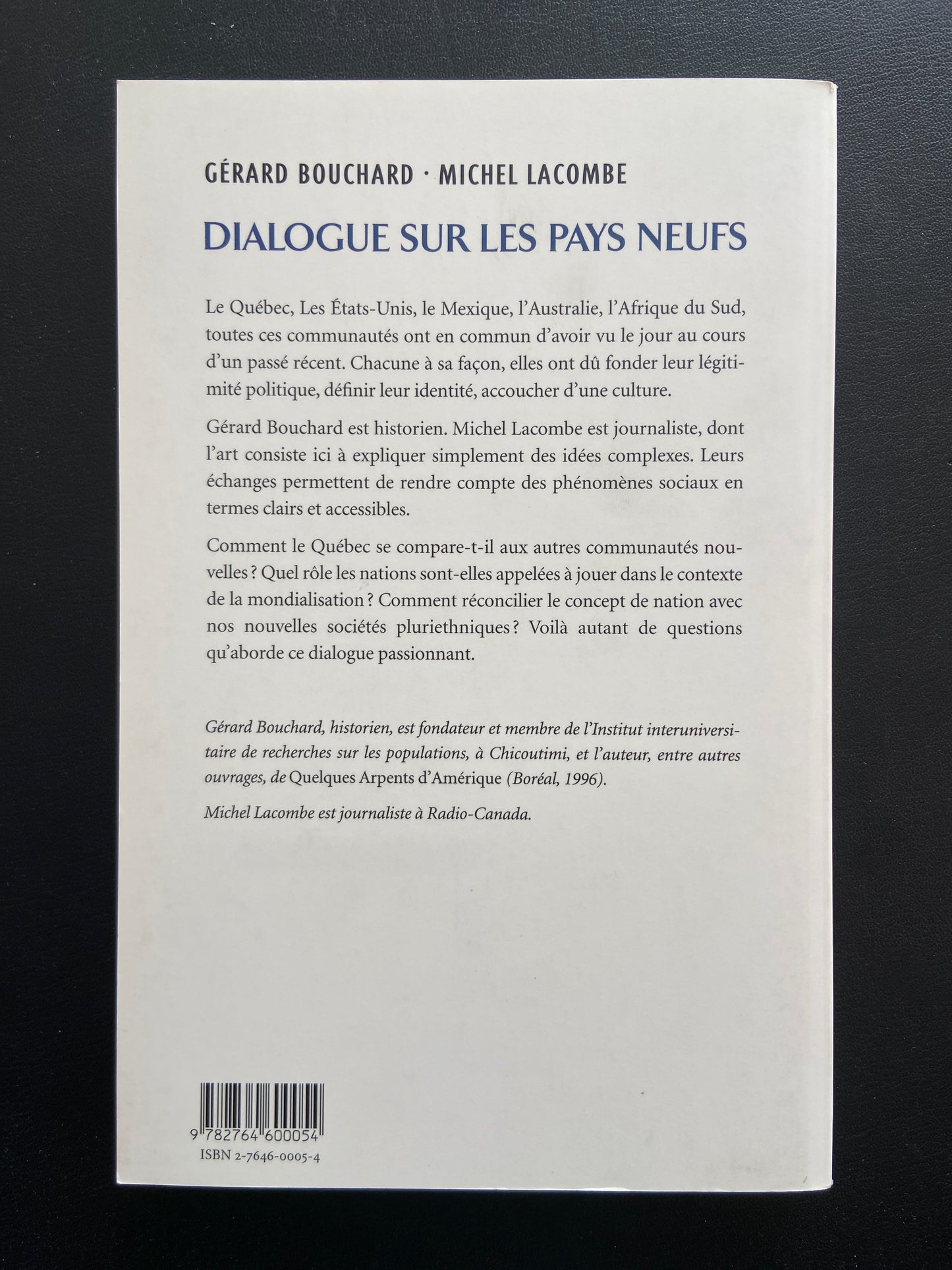 DIALOGUES SUR LES PAYS NEUFS