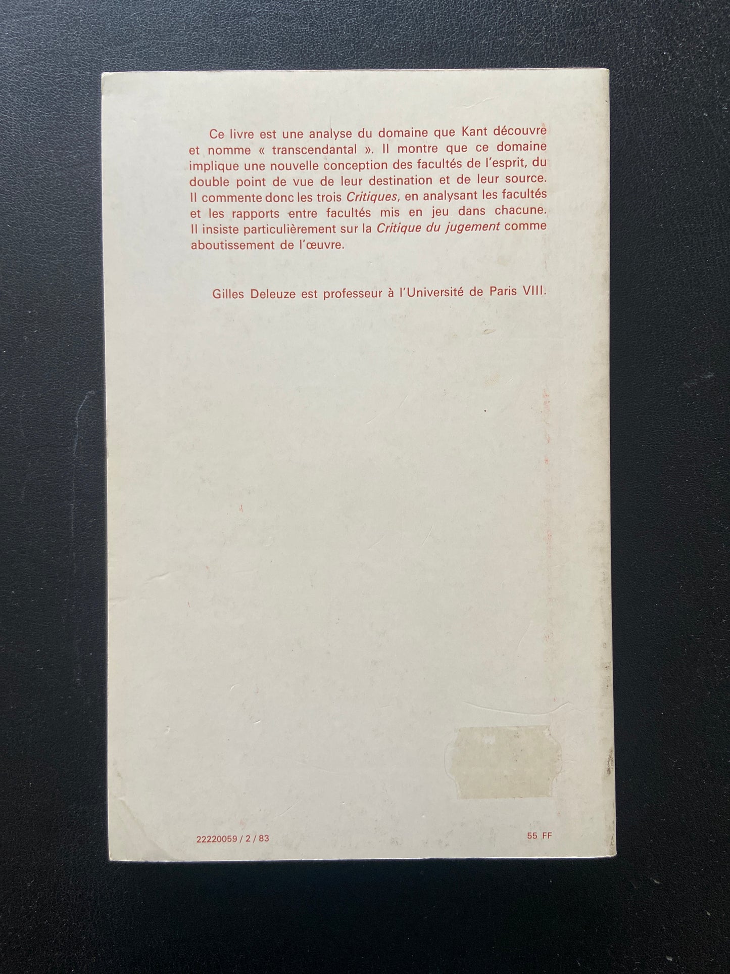LA PHILOSOPHIE CRITIQUE DE KANT