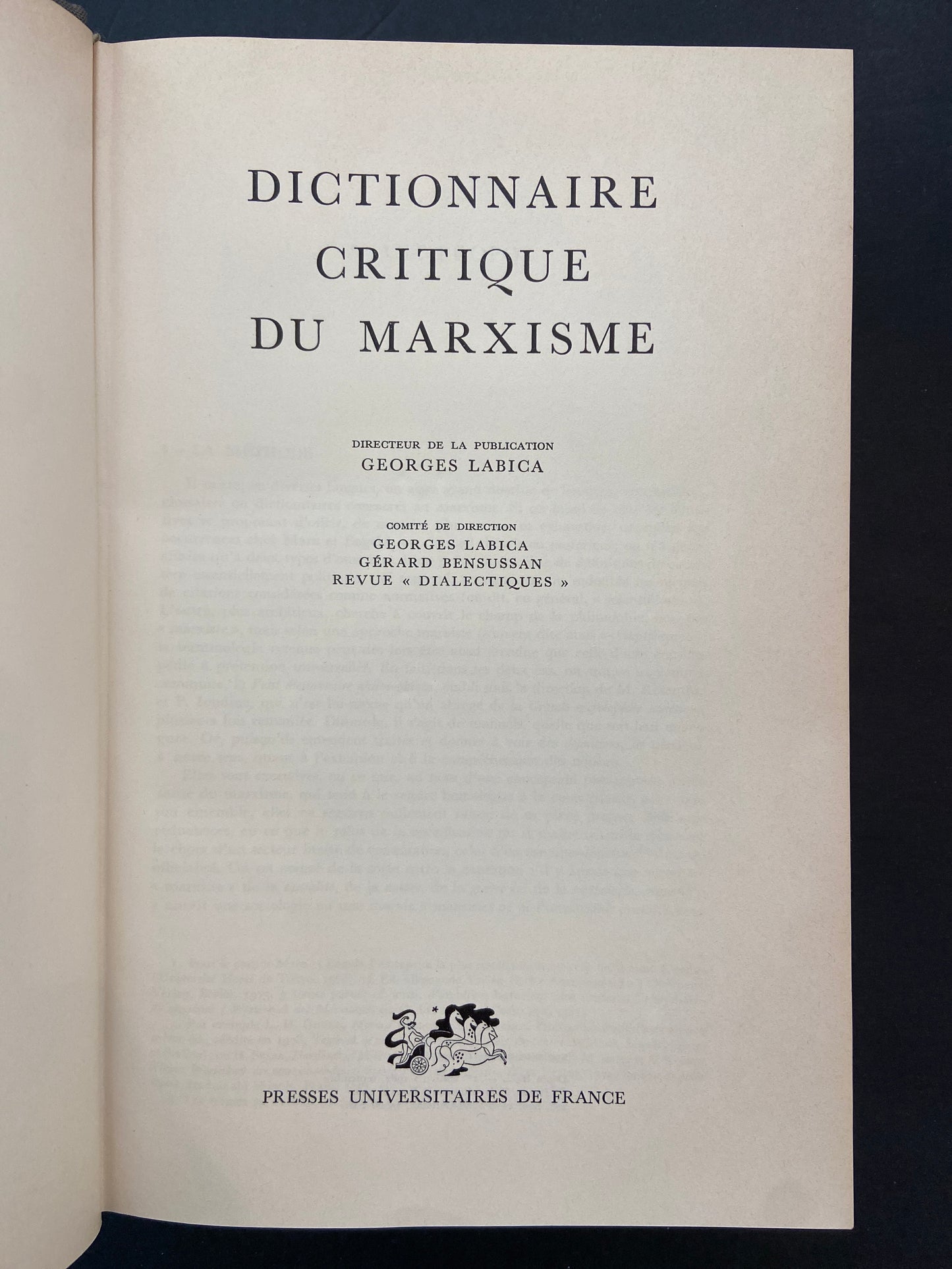 DICTIONNAIRE CRITIQUE DU MARXISME
