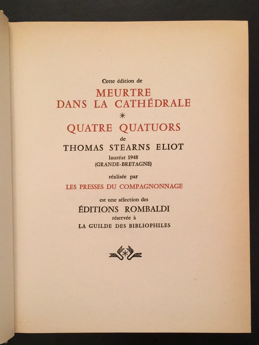 MEURTRE DANS LA CATHÉDRALE - QUATRE QUATUOR