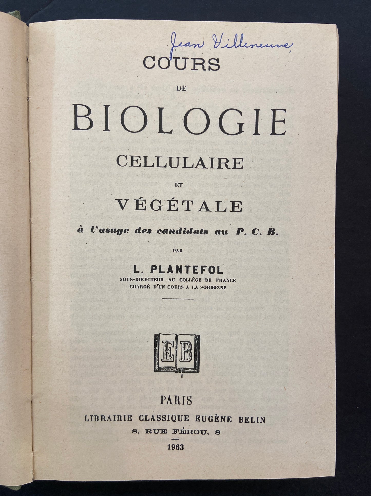 BIOLOGIE CELLULAIRE ET VÉGÉTALE