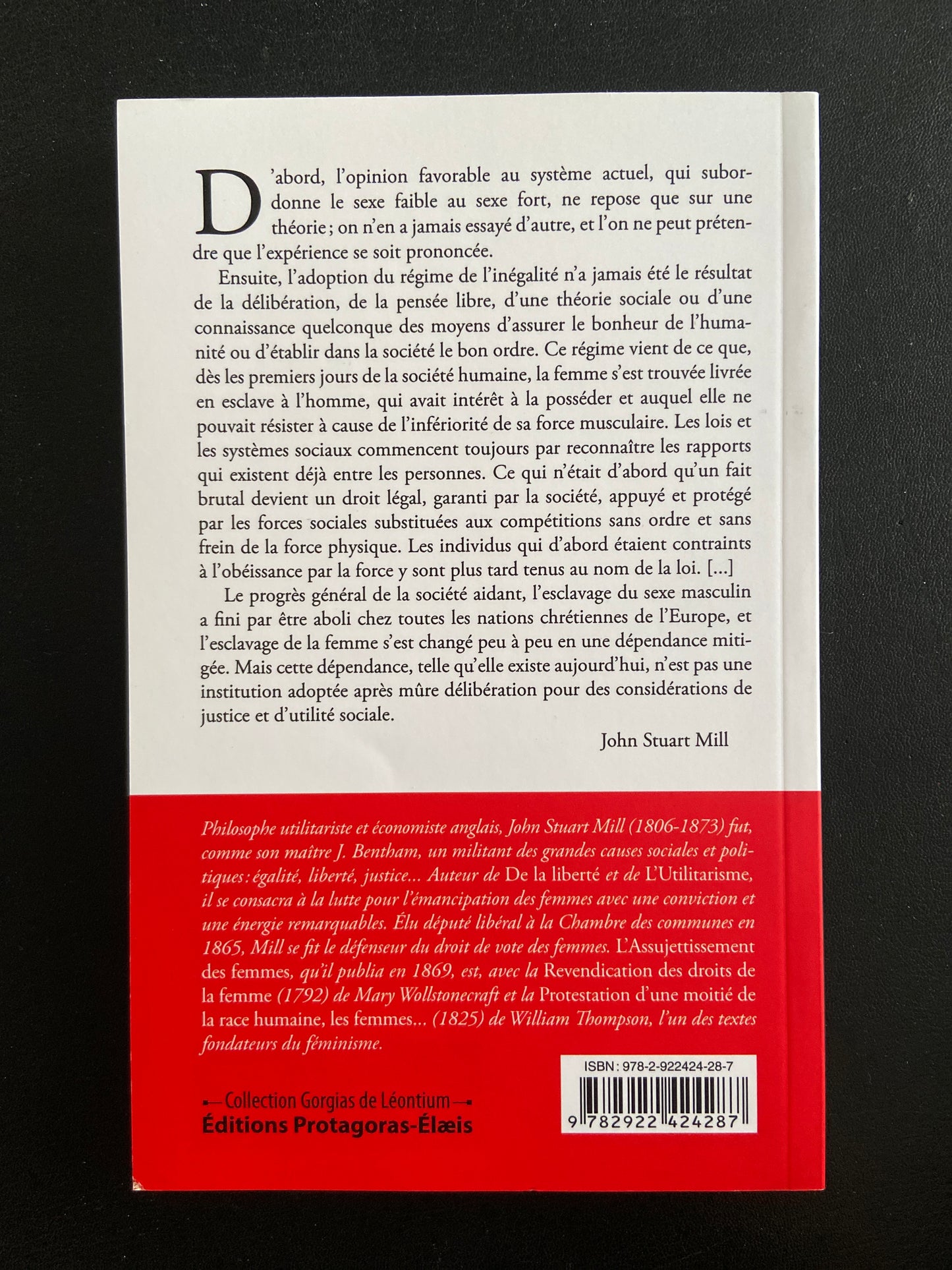 DE L'ASSUJETTISSEMENT DES FEMMES