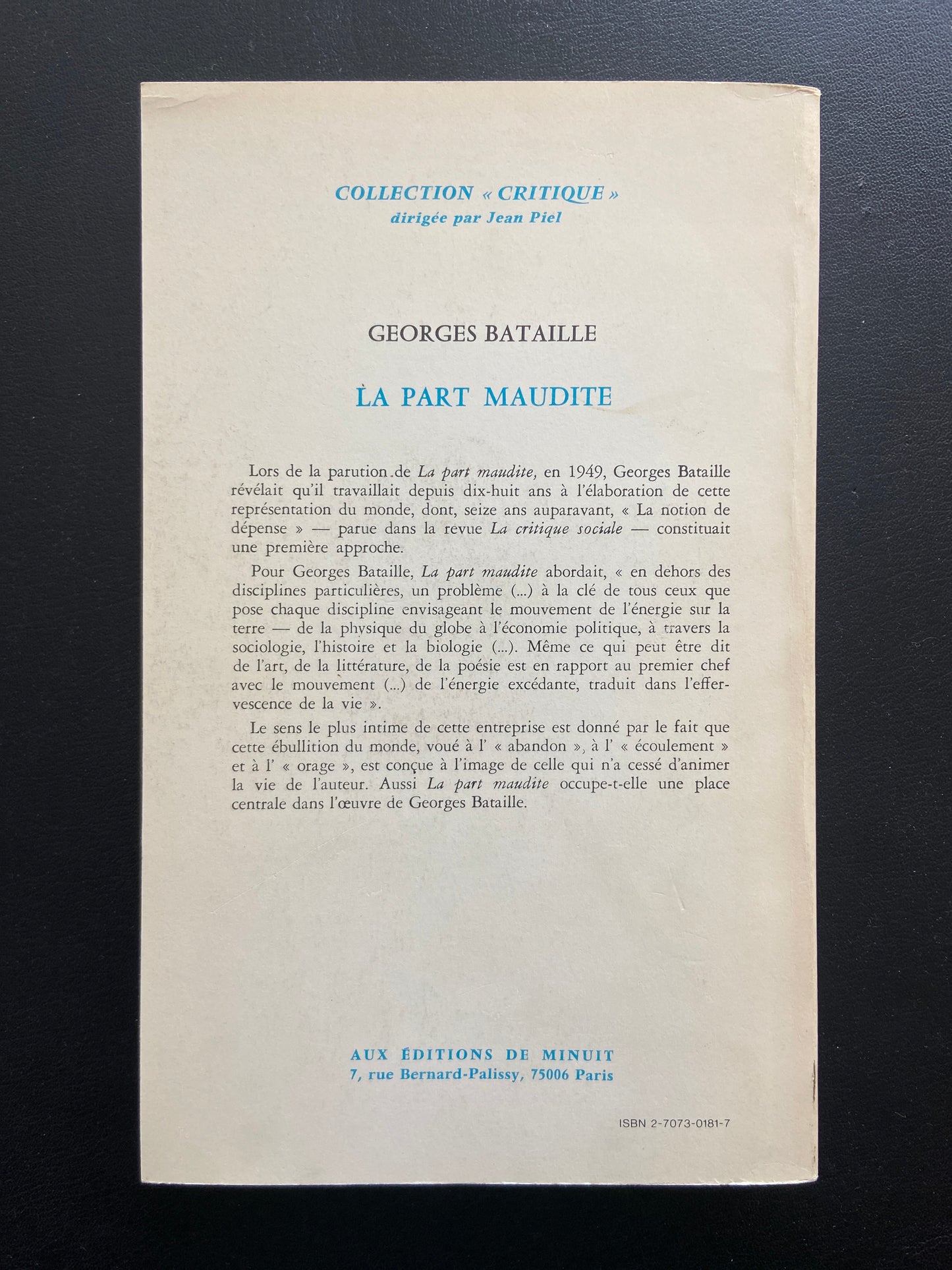LA PART MAUDITE