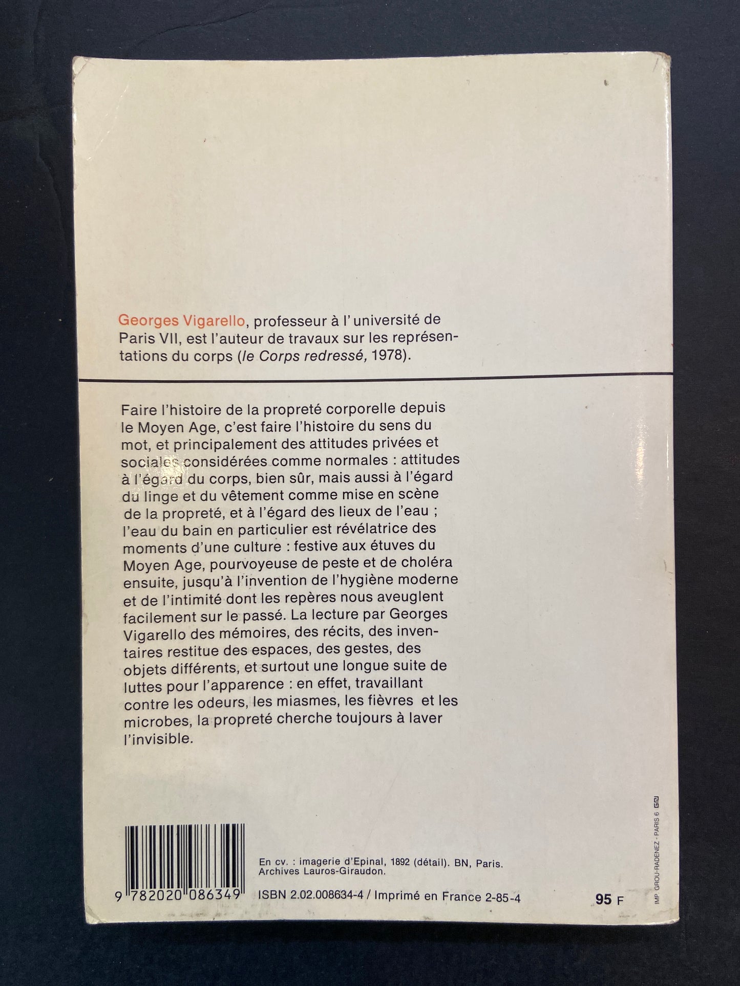 LE PROPRE ET LE SALE - L'HYGIÈNE DU CORPS DEPUIS LE MOYEN AGE