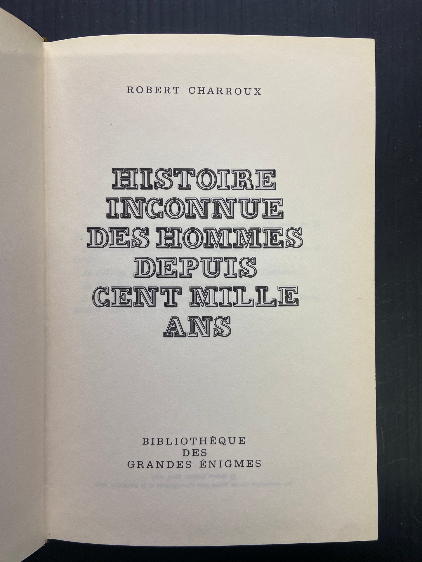 HISTOIRE INCONNUE DES HOMMES