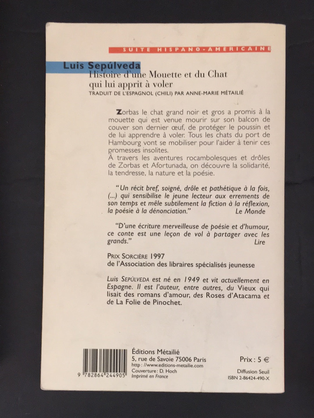 HISTOIRE D'UNE MOUETTE ET DU CHAT QUI LUI APPRIT À VOLER