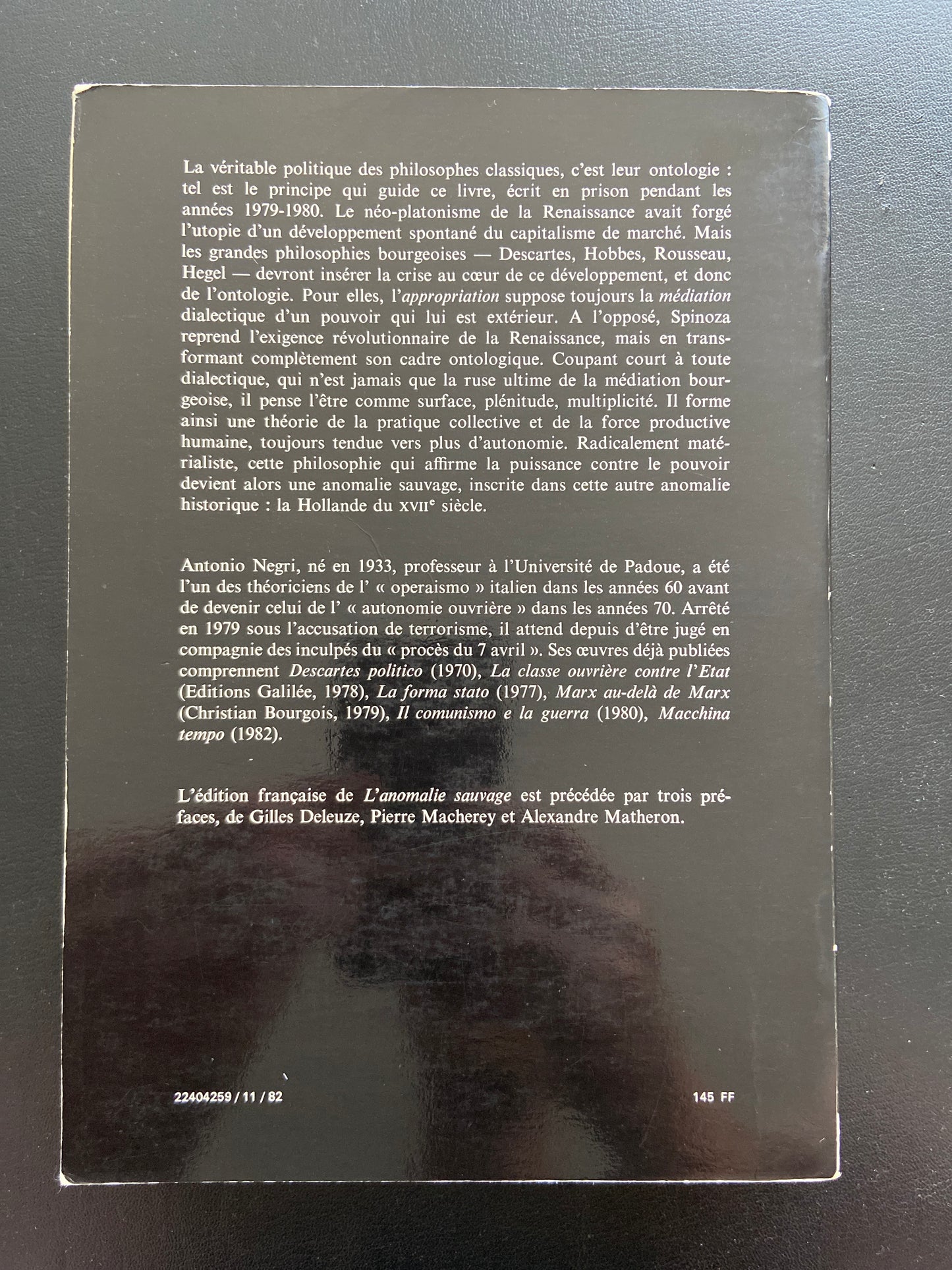 L'ANOMALIE SAUVAGE - PUISSANCE ET POUVOIR CHEZ SPINOZA