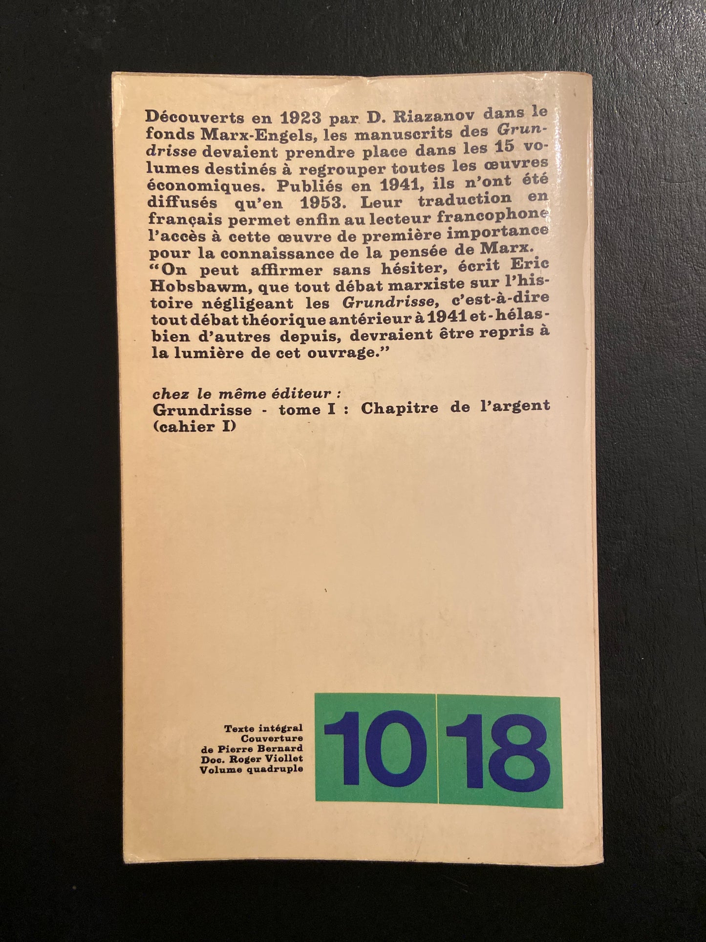 GRUNDRISSE - 2. CHAPITRE DU CAPITAL