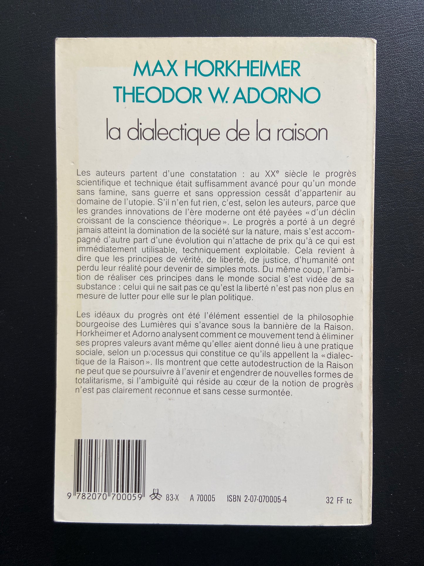 LA DIALECTIQUE DE LA RAISON