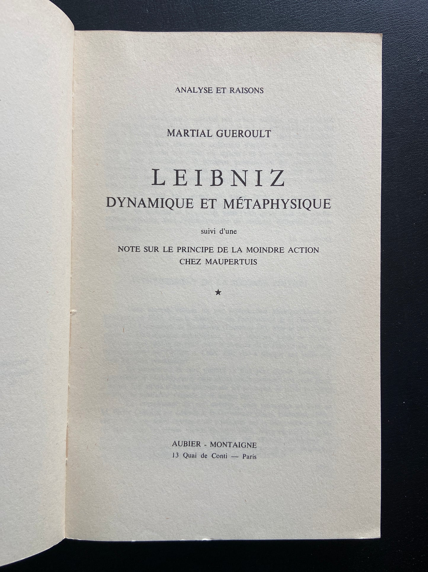 LEIBNIZ - DYNAMIQUE ET MÉTAPHYSIQUE