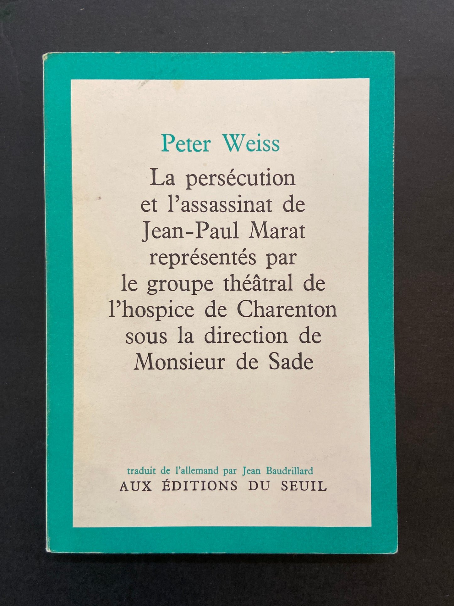 LA PERSÉCUTION ET L'ASSASSINAT DE JEAN-PAUL MARAS