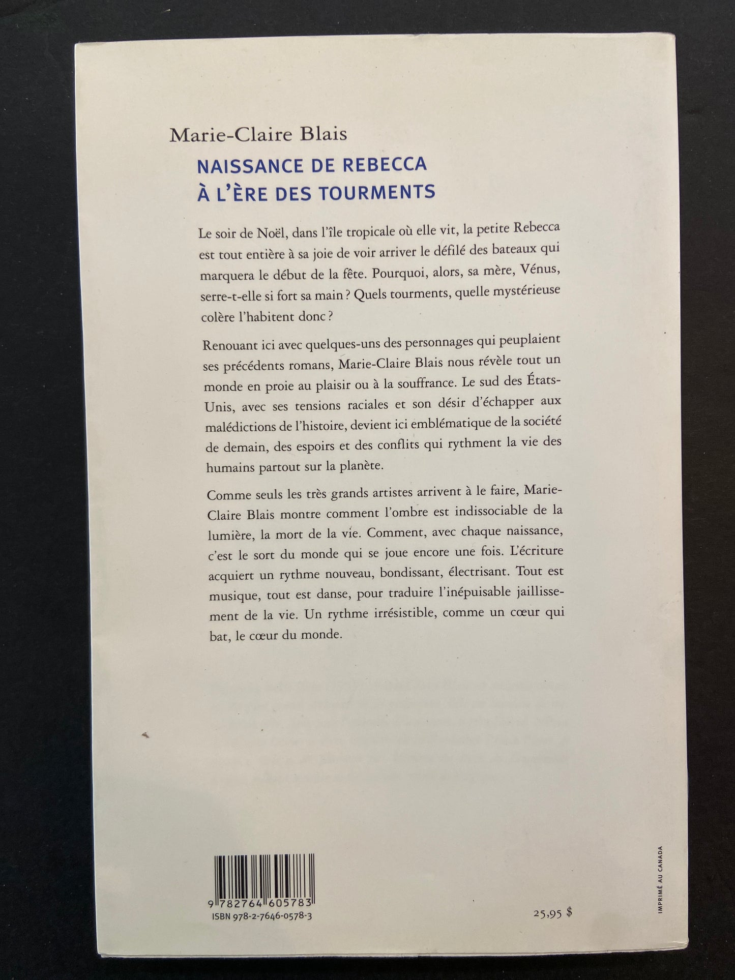 NAISSANCE DE REBECCA À L'ÈRE DES TOURMENTS