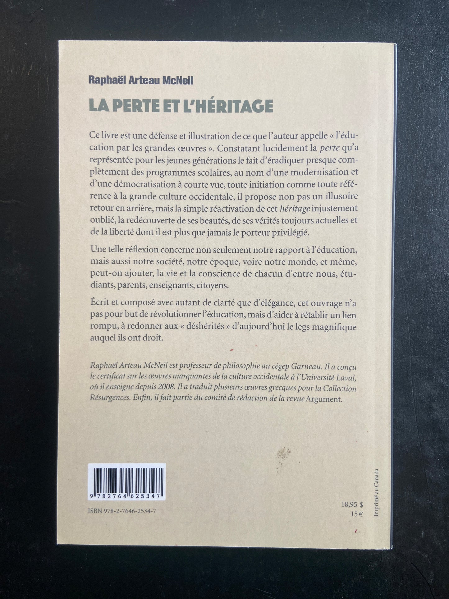 LA PERTE ET L'HÉRITAGE