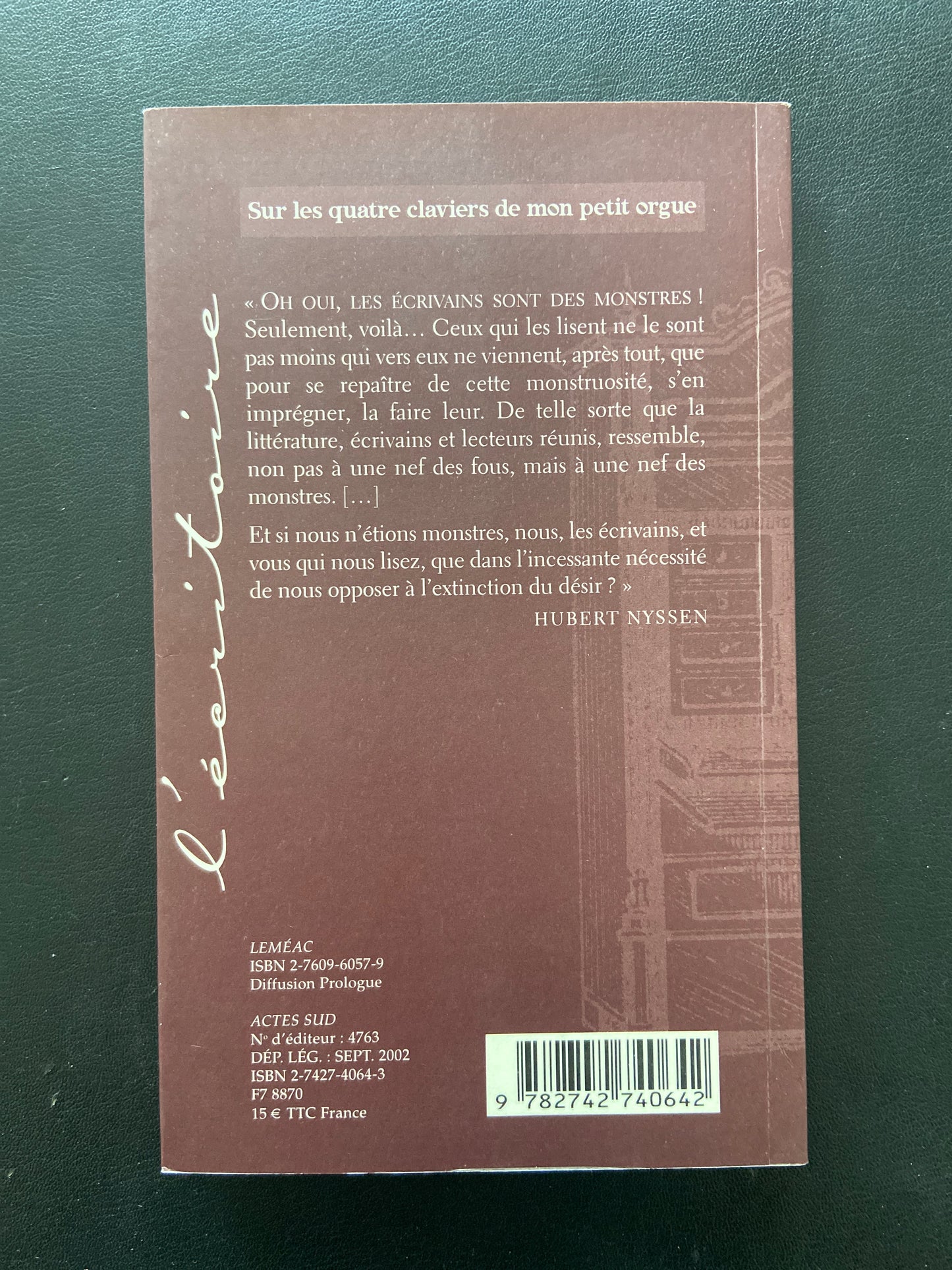 SUR LES QUATRE CLAVIERS DE MON PETIT ORGUE