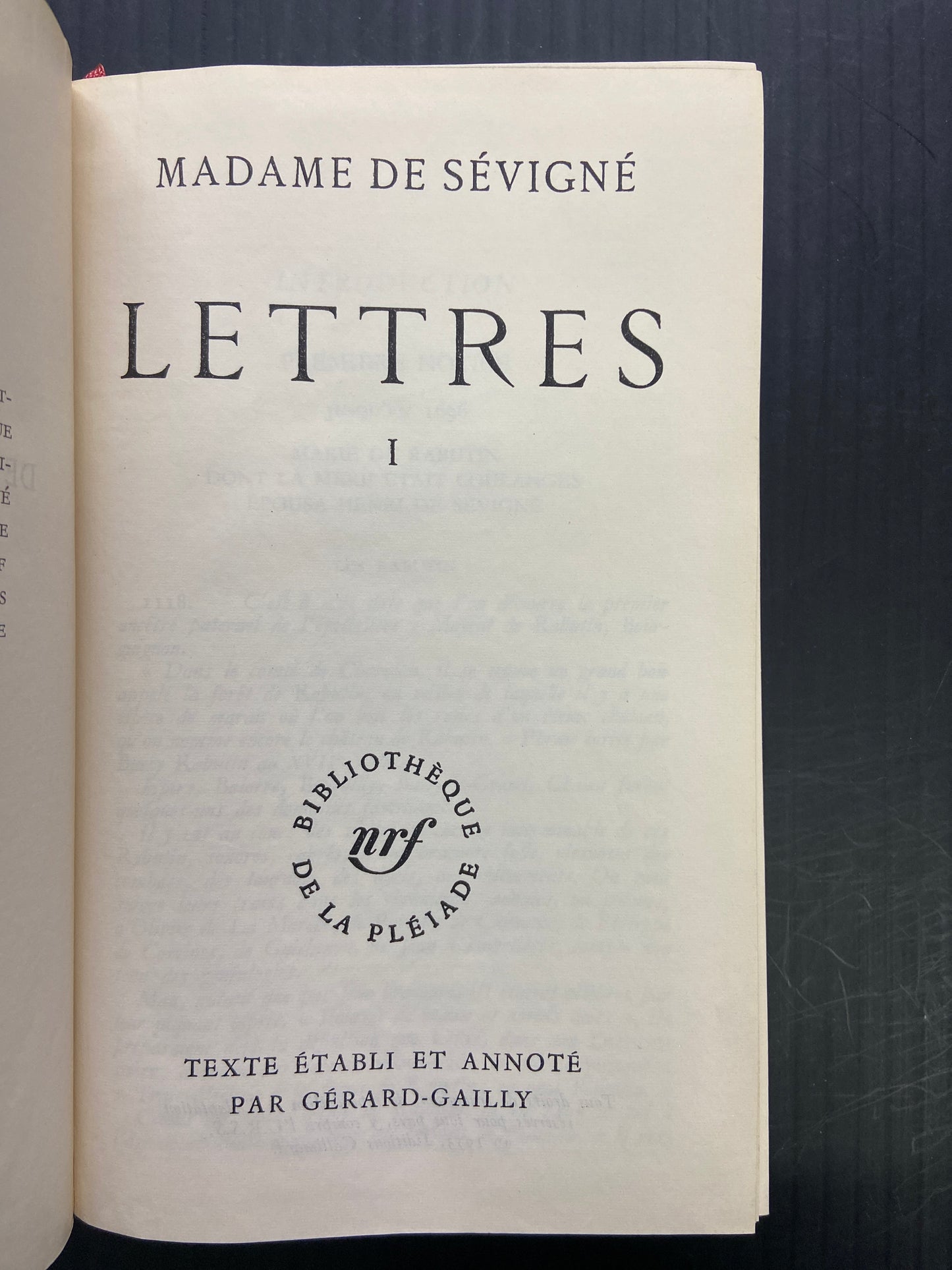 MADAME DE SÉVIGNÉ - LETTRES - TOME 01 - 1644-1675