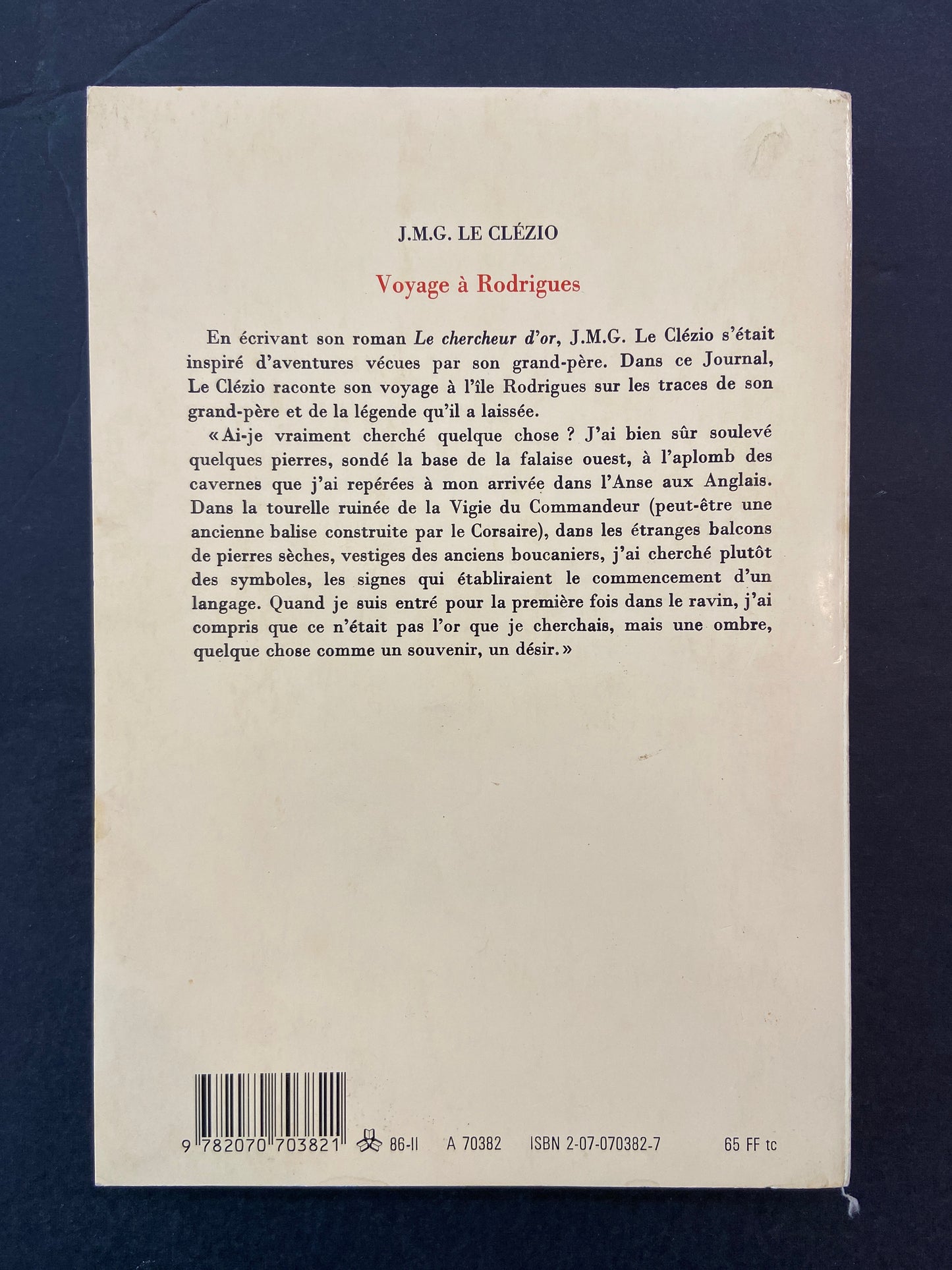 VOYAGE À RODRIGUES - JOURNAL