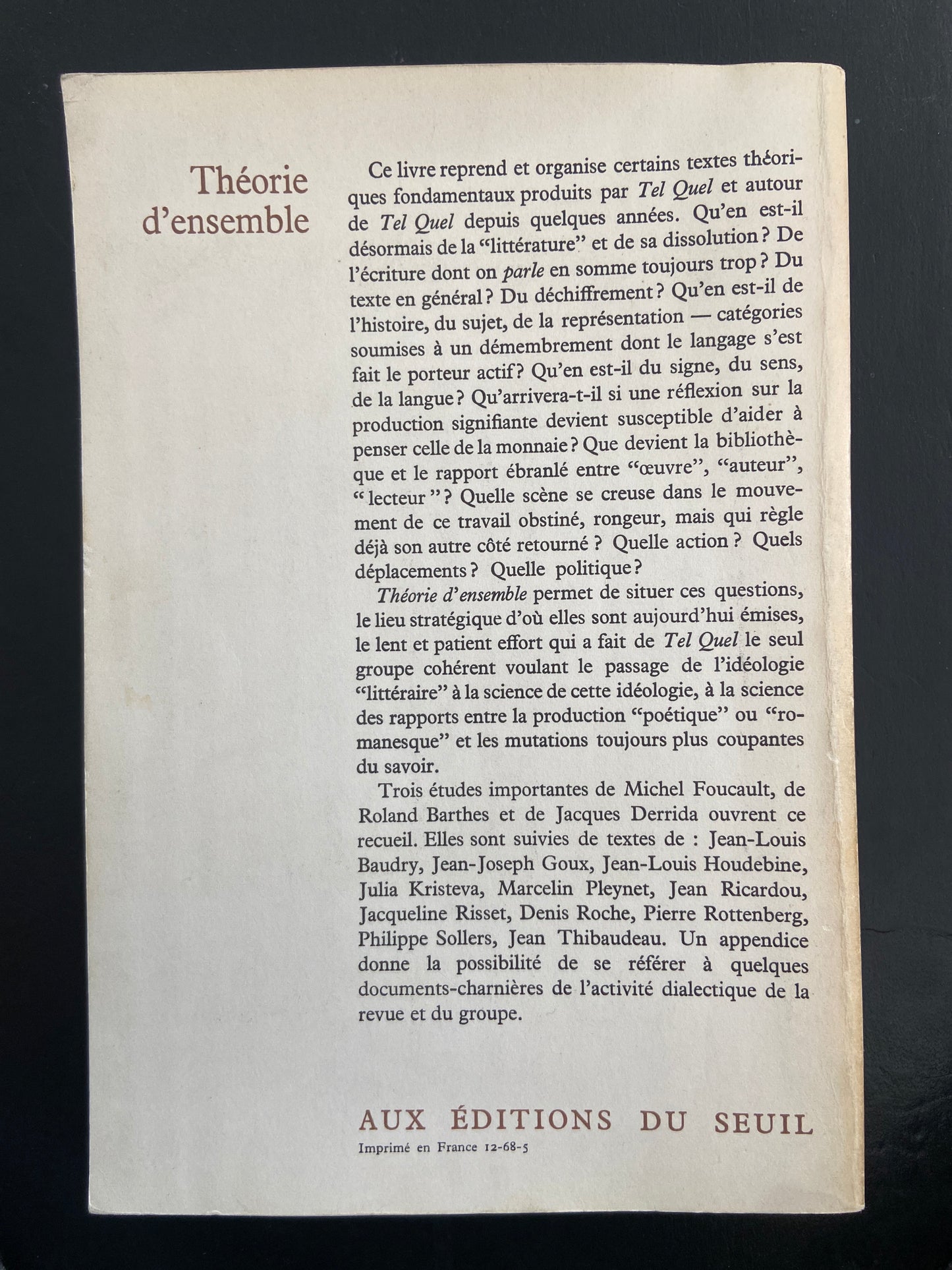 THÉORIE D'ENSEMBLE