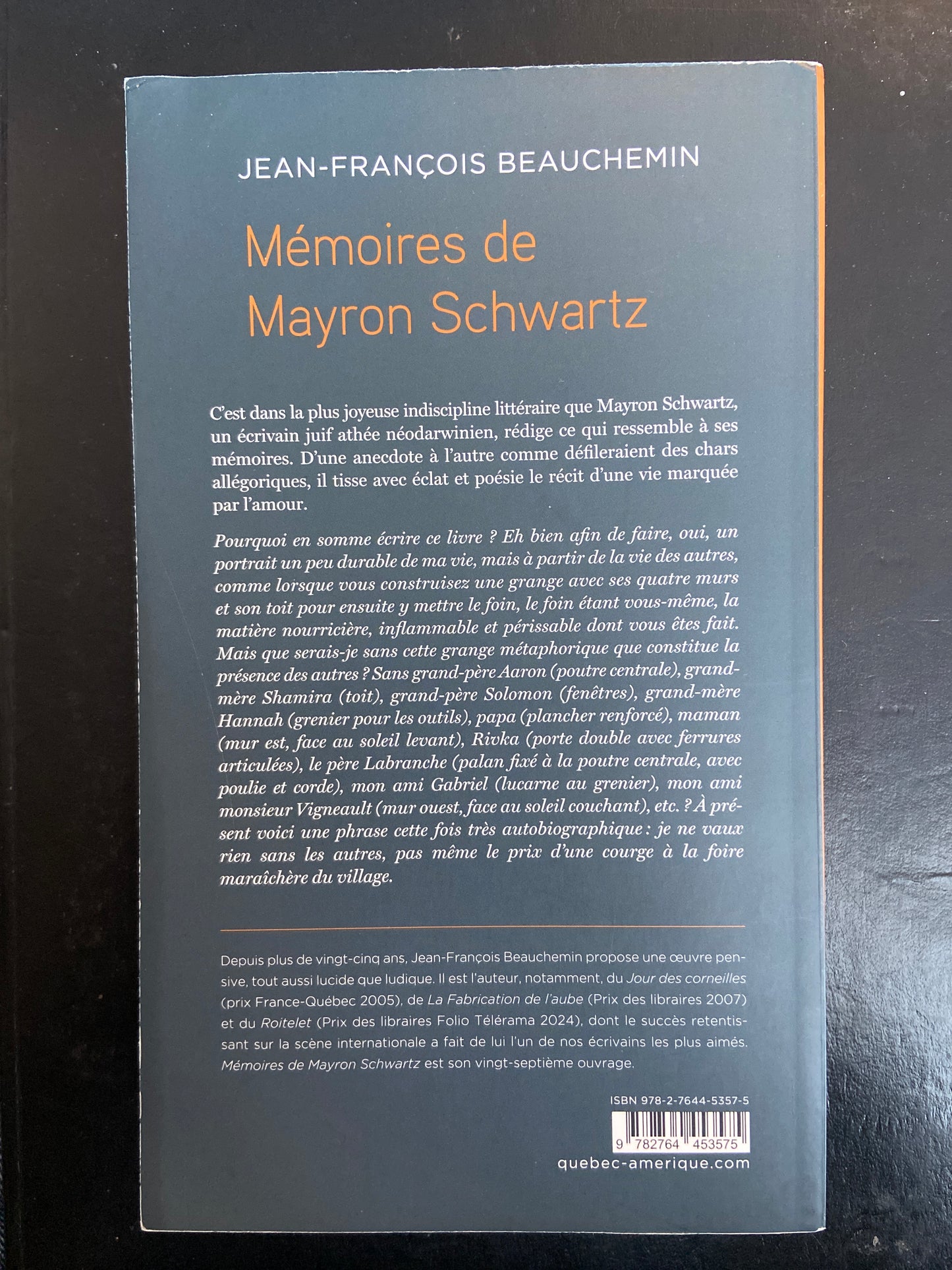 MÉMOIRES DE MAYRON SCHWARTZ