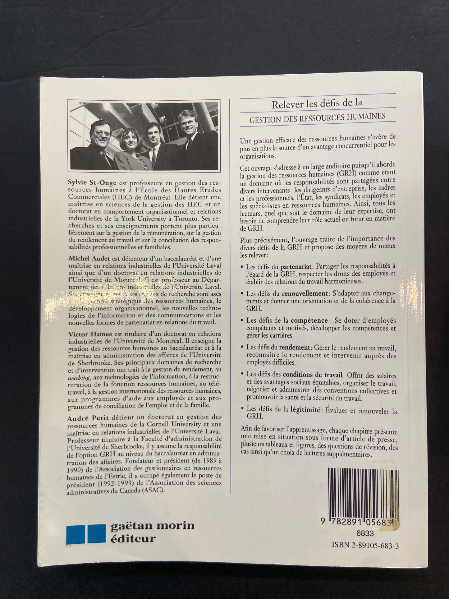 RELEVER LES DÉFIS DE LA GESTION DES RESSOURCES HUMAINES