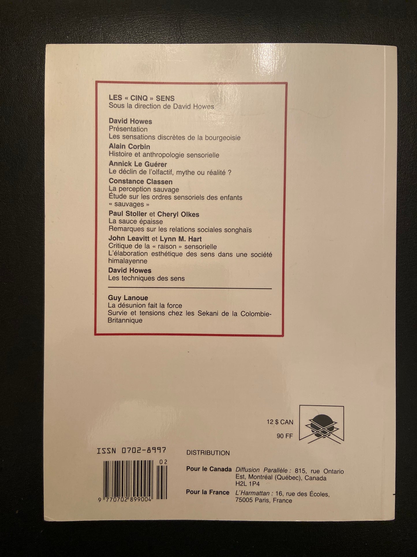 ANTHROPOLOGIE ET SOCIÉTÉ - VOL.14-2 LES CINQ SENS