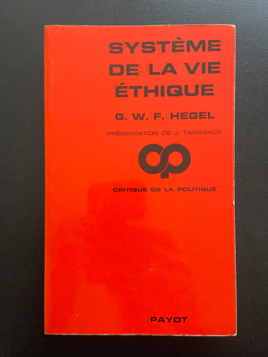 SYSTÈME DE LA VIE ÉTHIQUE