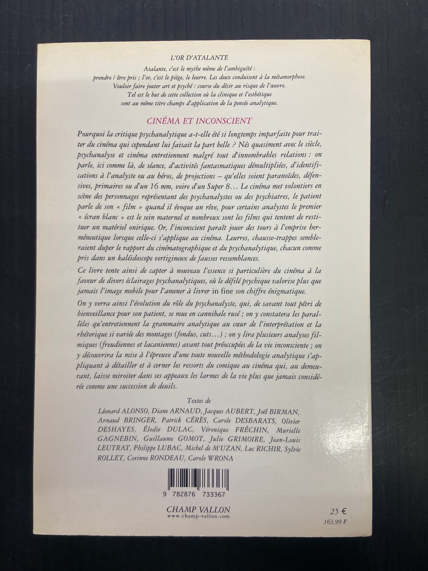 CINÉMA ET INCONSCIENT