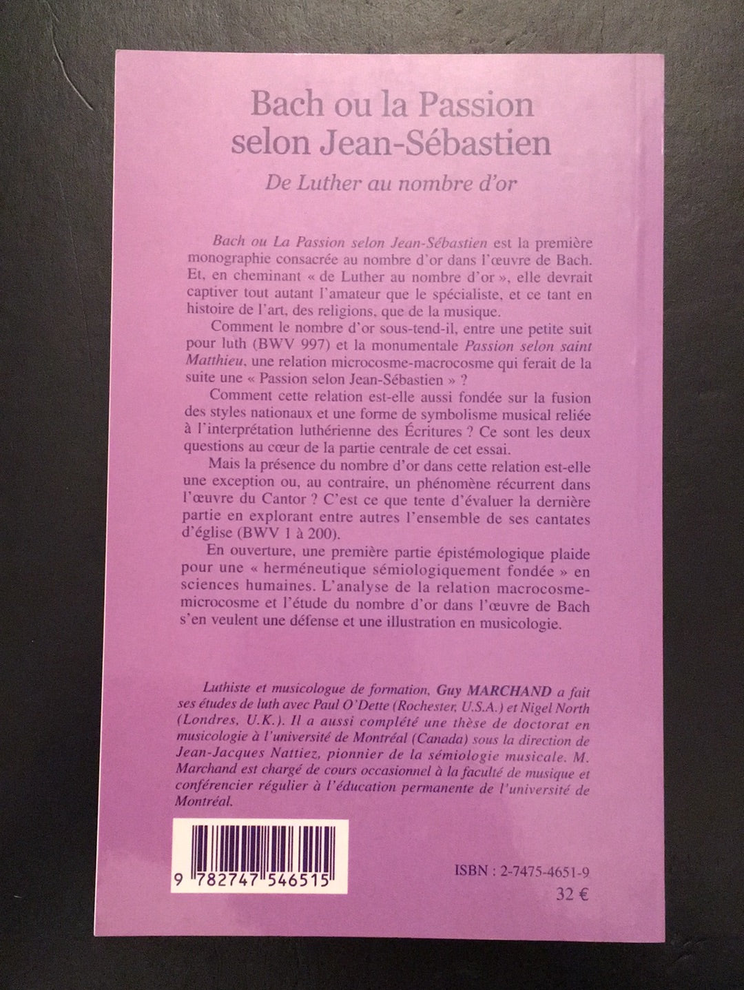 BACH OU LA PASSION SELON JEAN-SEBASTIEN