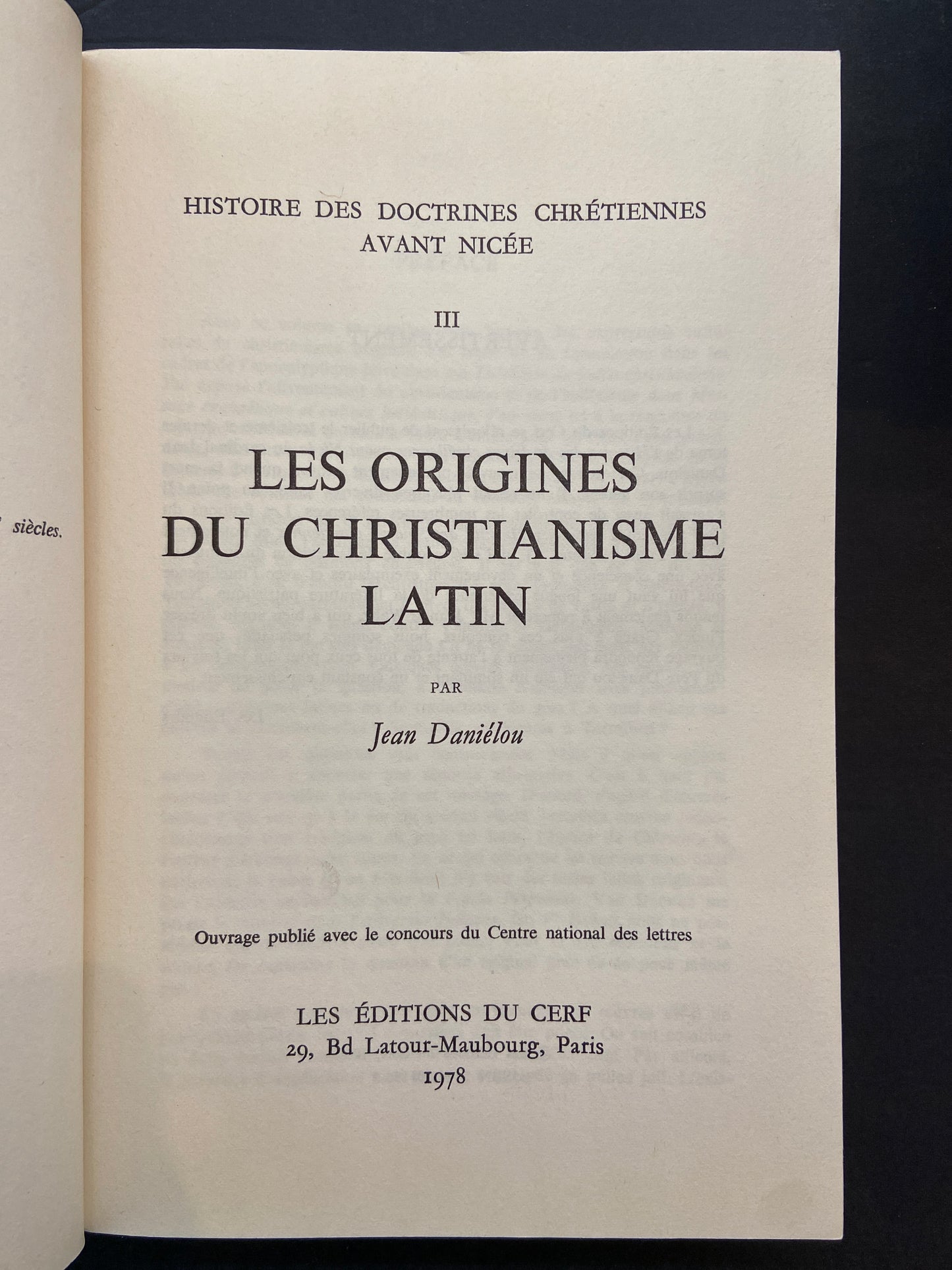 LES ORIGINES DU CHRISTIANISME LATIN