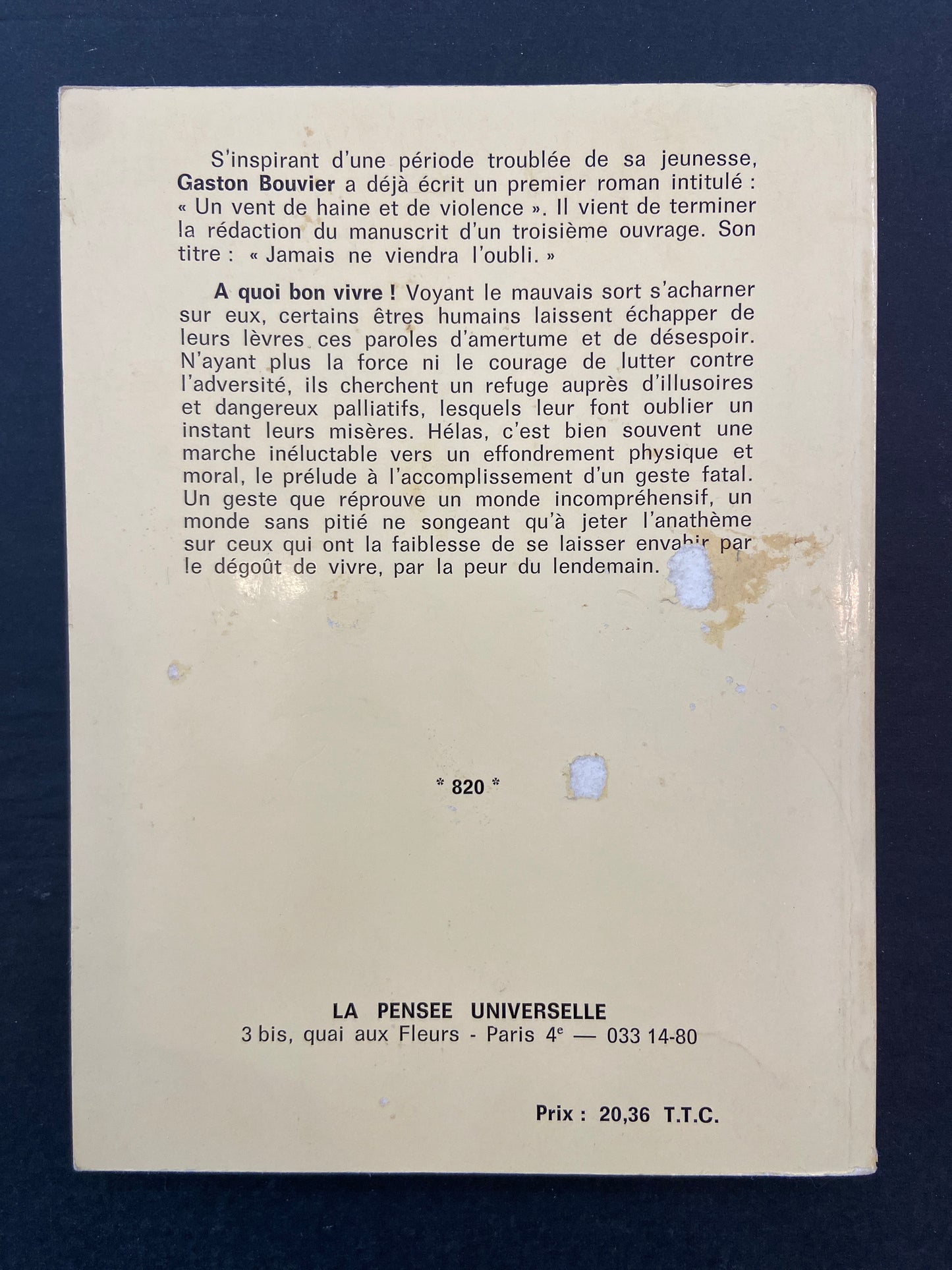 A QUOI BON VIVRE