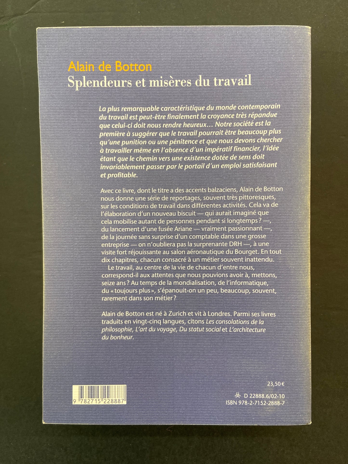 SPLENDEURS ET MISÈRES DU TRAVAIL