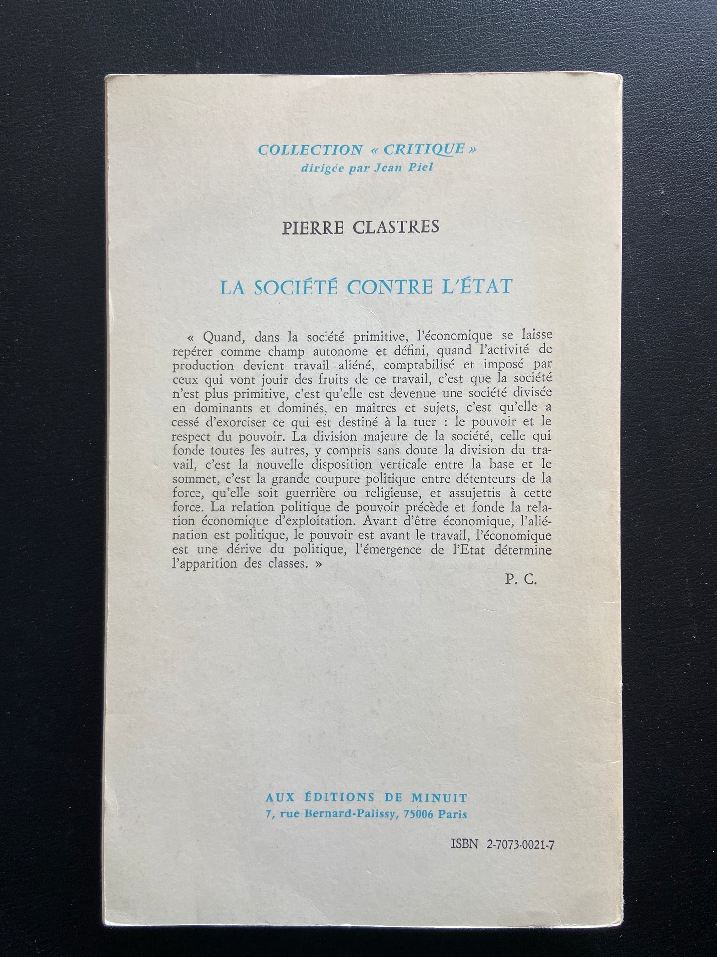LA SOCIÉTÉ CONTRE L'ÉTAT
