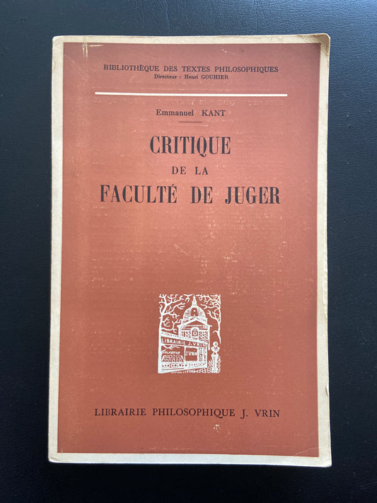 CRITIQUE DE LA FACULTÉ DE JUGER