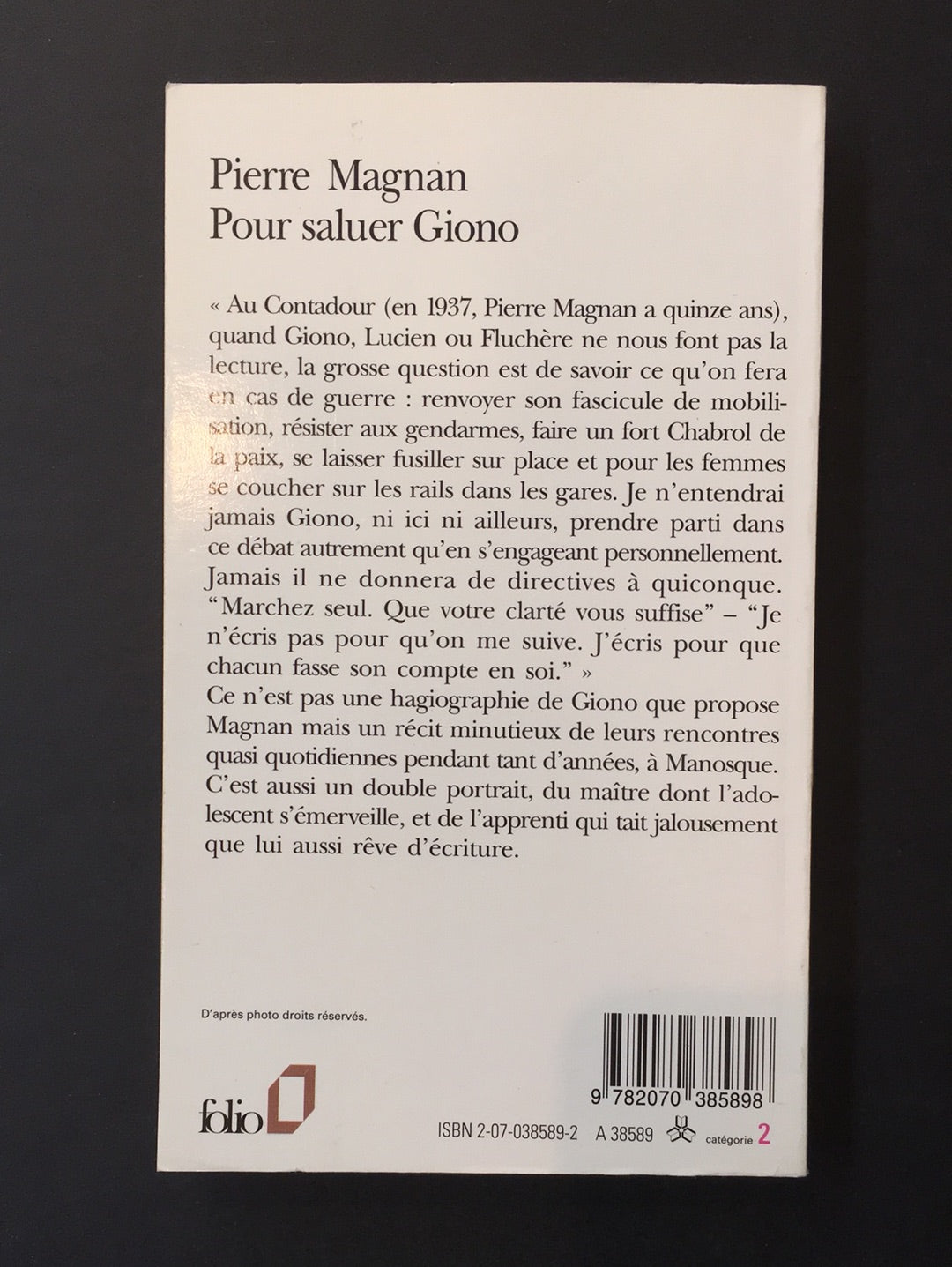 POUR SALUER GIONIO