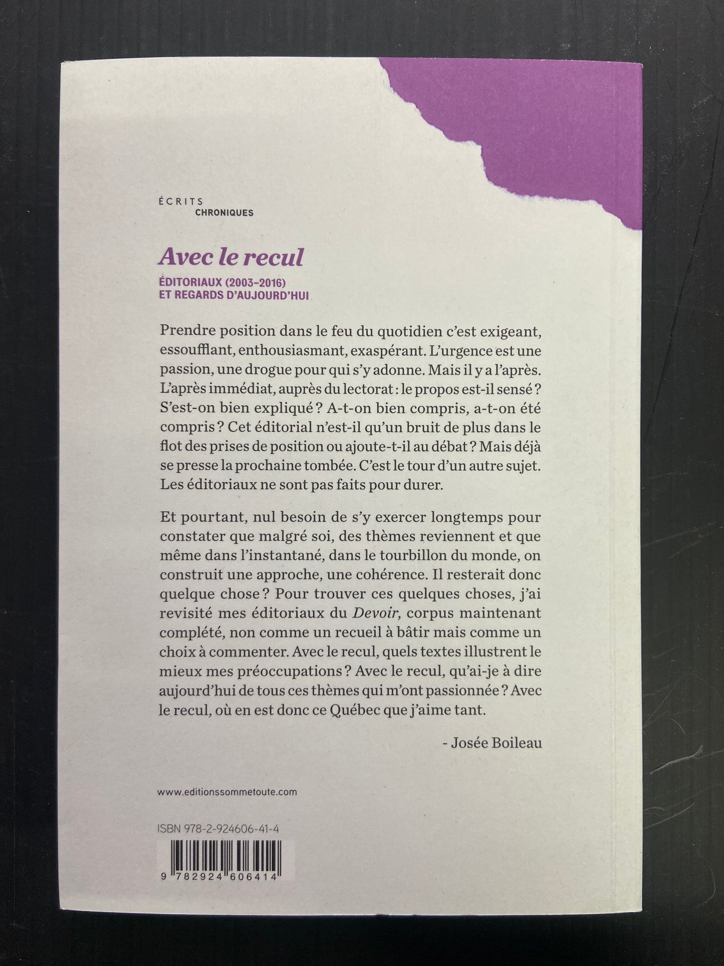 AVEC LE RECUL