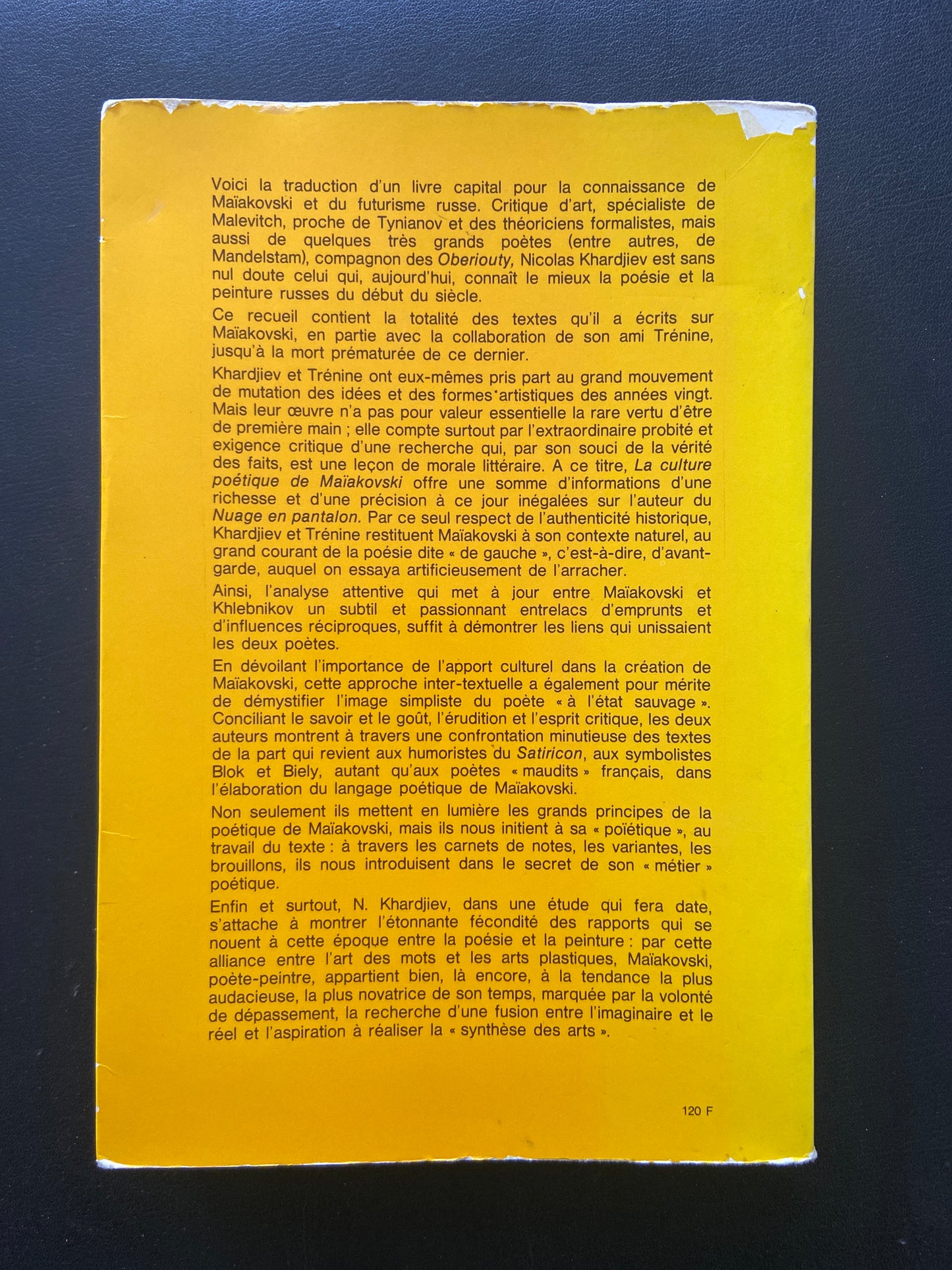 LA CULTURE POÉTIQUE DE MAIAKOVSKI