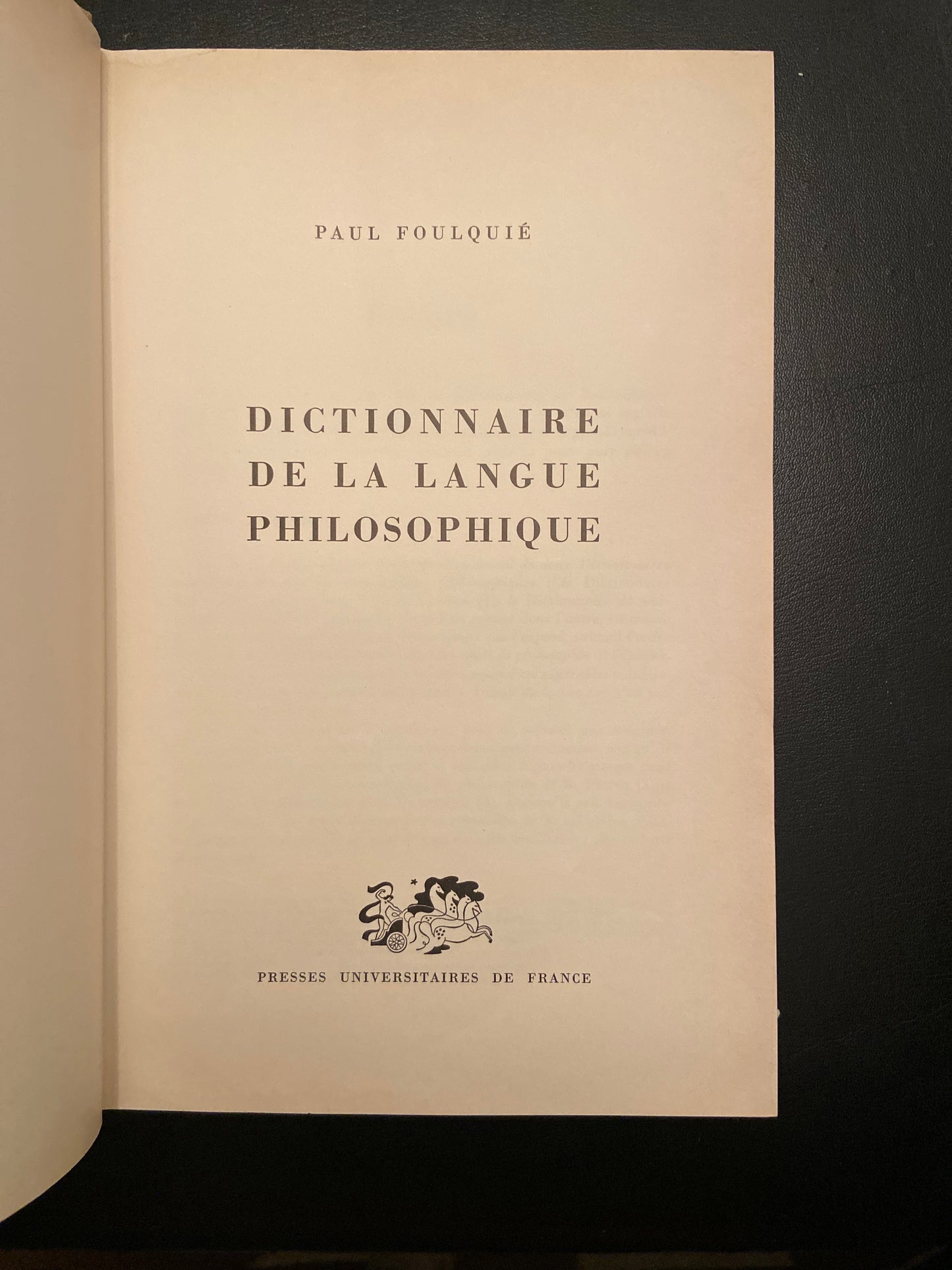 DICTIONNAIRE DE LA LANGUE PHILOSOPHIQUE