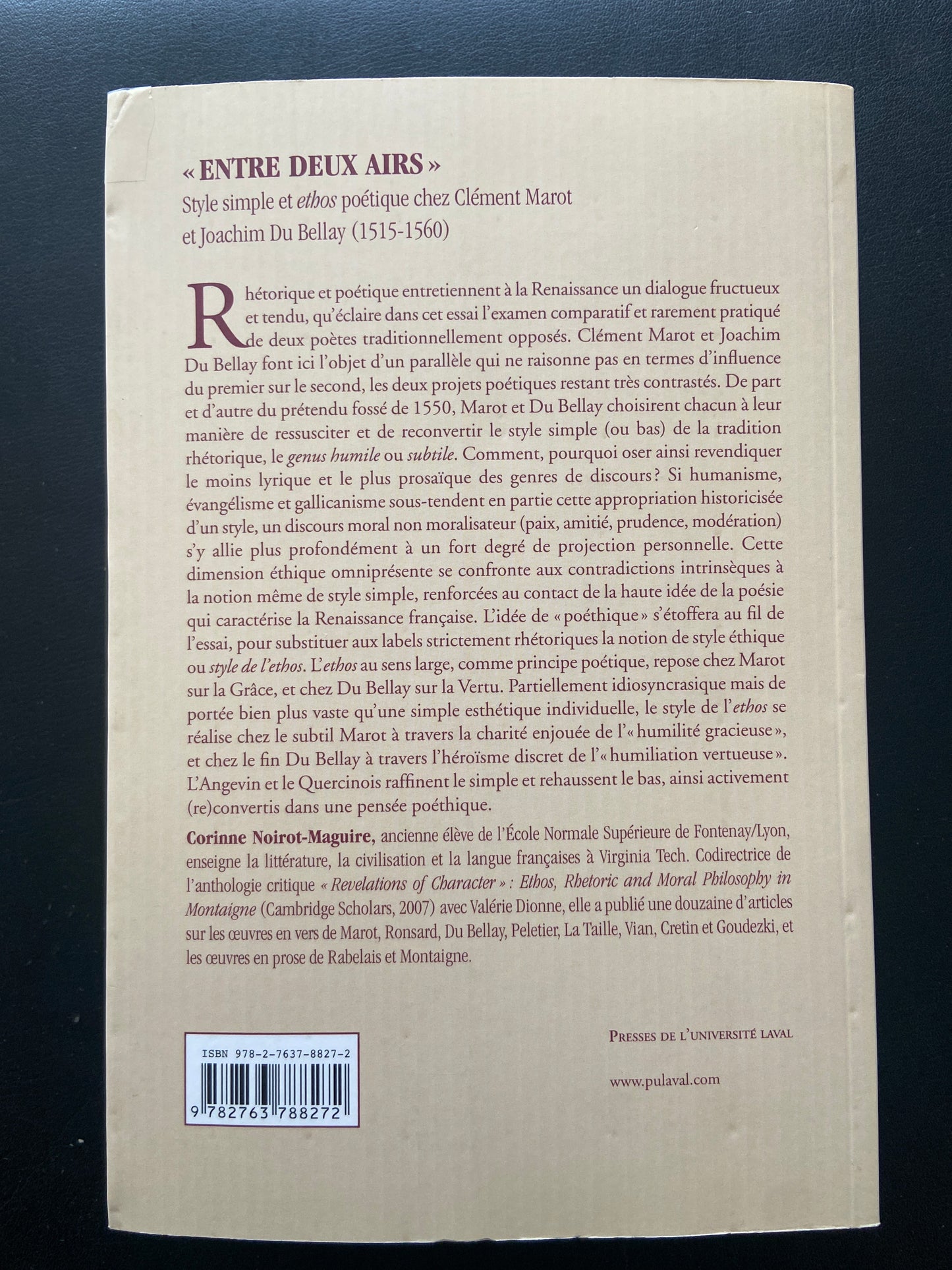 "ENTRE DEUX AIRS" - STYLE SIMPLE ET ETHOS POÉTIQUE CHEZ CLÉMENT MAROT ET JOACHIM DU BELLAY (1515-1560)