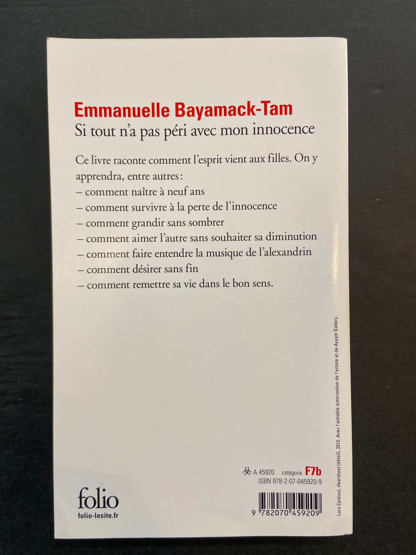 SI TOUT N'A PAS PÉRI AVEC MON INNOCENCE